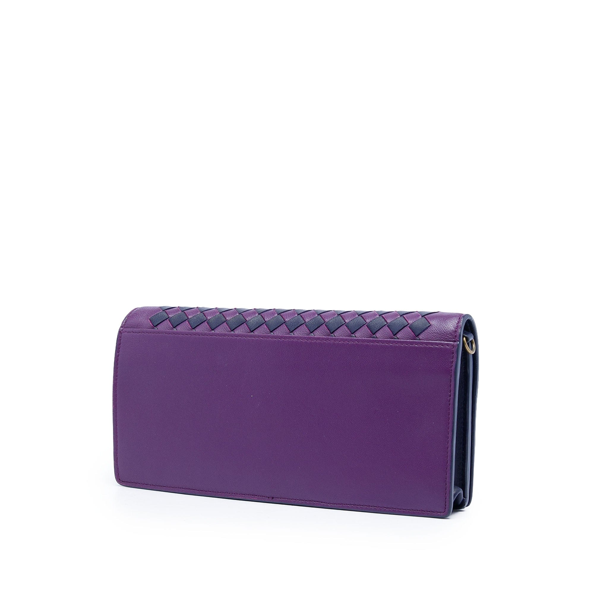 Bottega Veneta Bicolor Nappa Intrecciato Continental Wallet on Chain