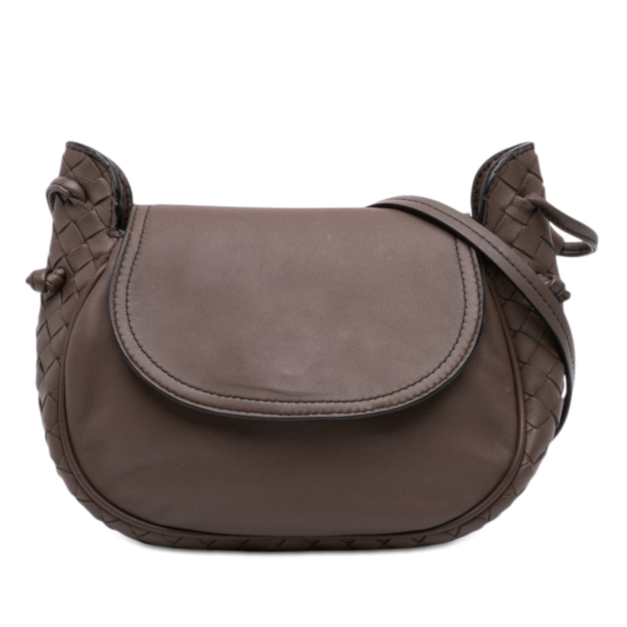 Bottega Veneta Small Intrecciato Trimmed Nappa Nodini Flap