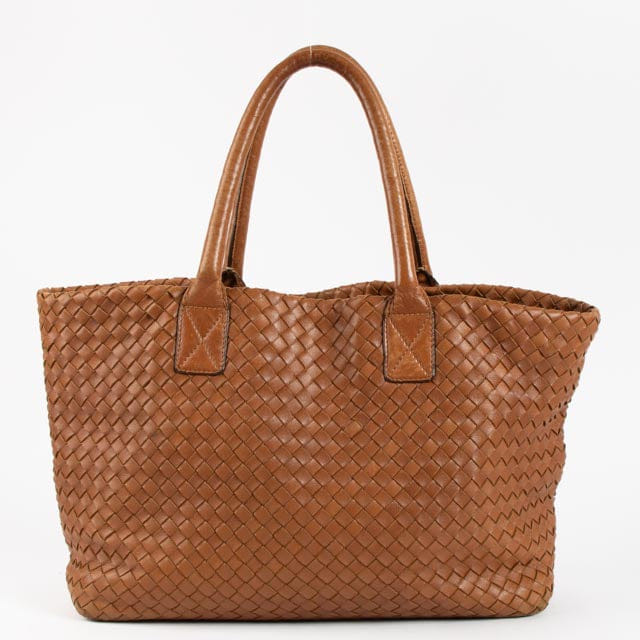 Bottega Veneta Camel Intrecciato Medium Cabat Bag