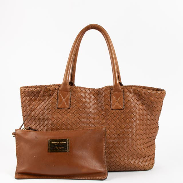 Bottega Veneta Camel Intrecciato Medium Cabat Bag