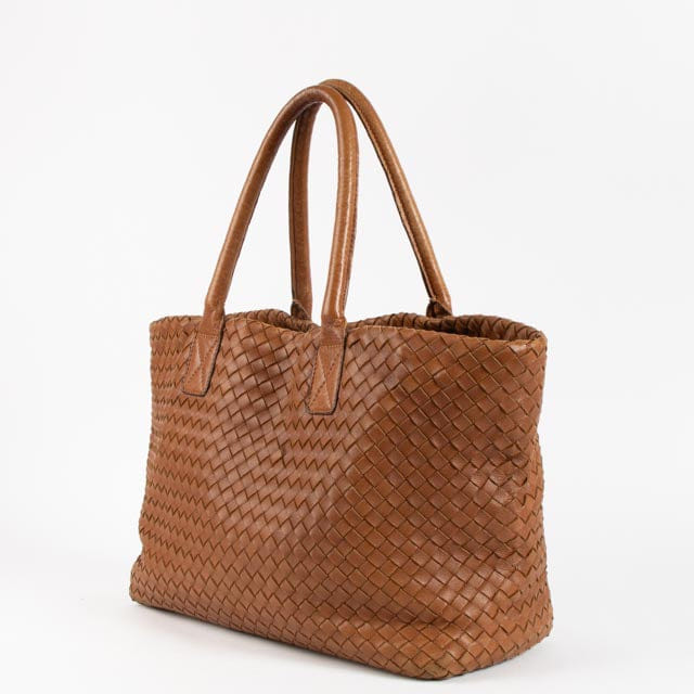 Bottega Veneta Camel Intrecciato Medium Cabat Bag