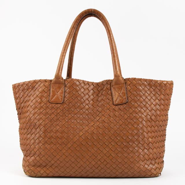Bottega Veneta Camel Intrecciato Medium Cabat Bag