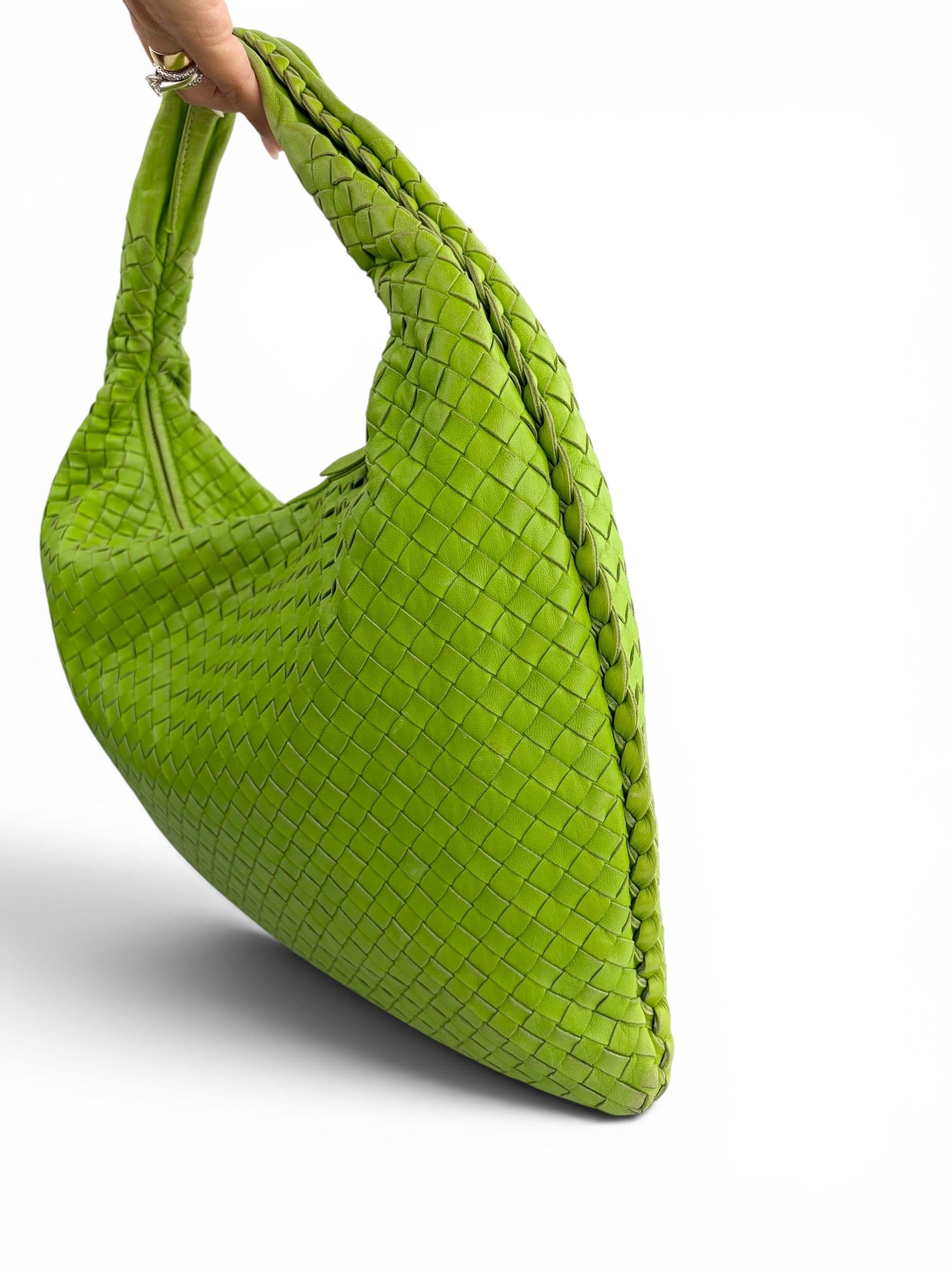 Bottega Veneta Green Vintage Intrecciato Large Hobo