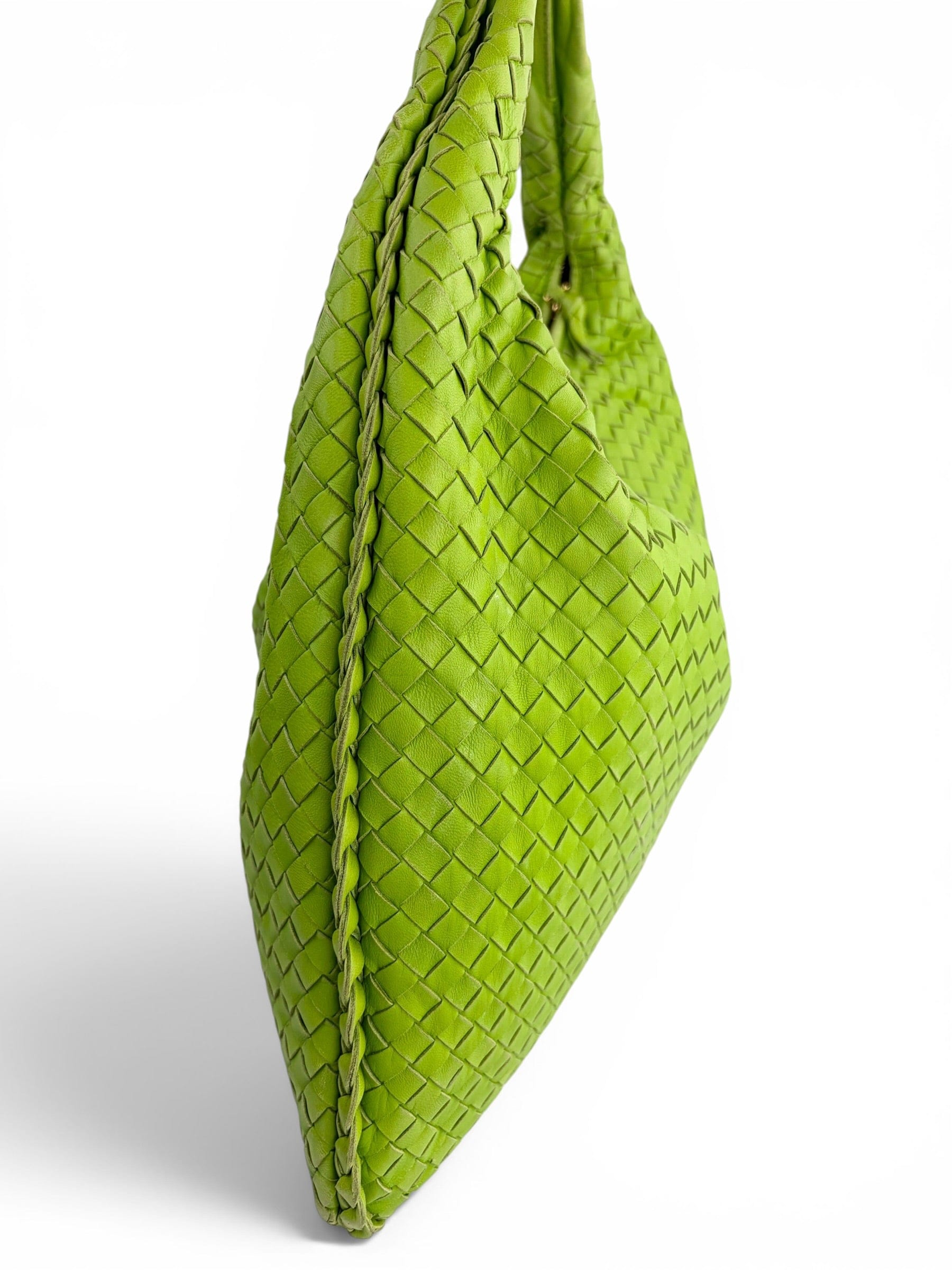 Bottega Veneta Green Vintage Intrecciato Large Hobo
