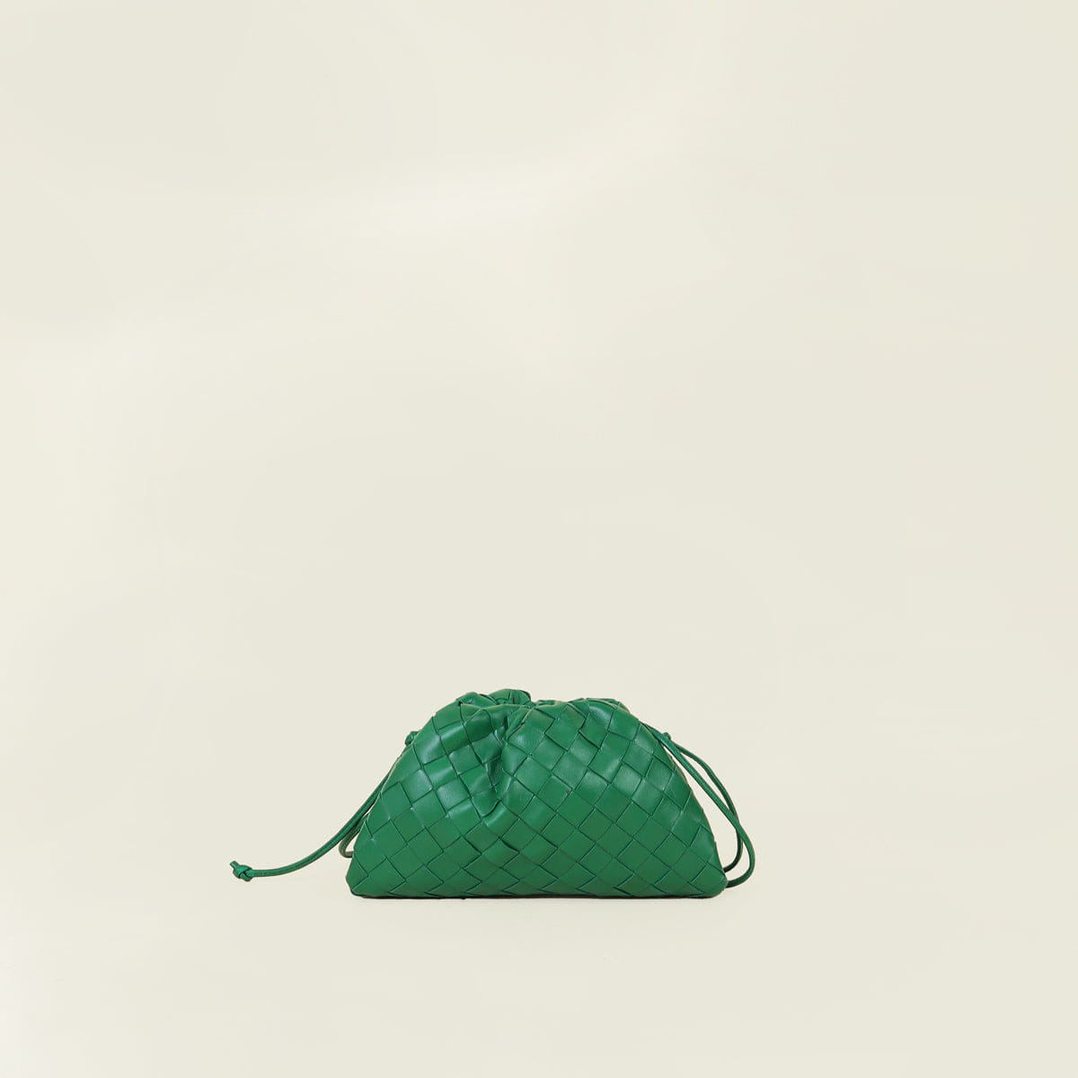 Bottega Veneta Green Intrecciato Leather Mini Pouch Bag