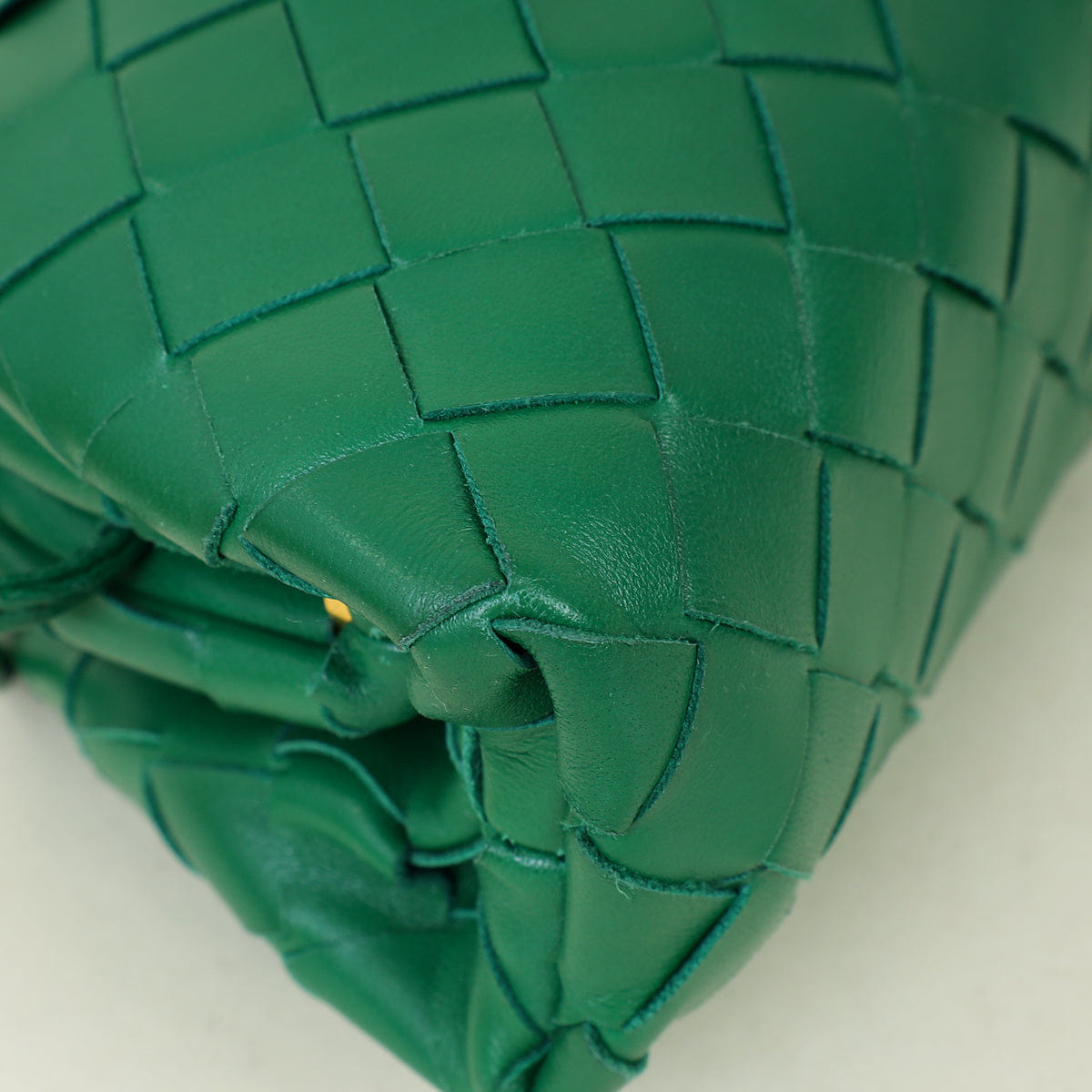 Bottega Veneta Green Intrecciato Leather Mini Pouch Bag