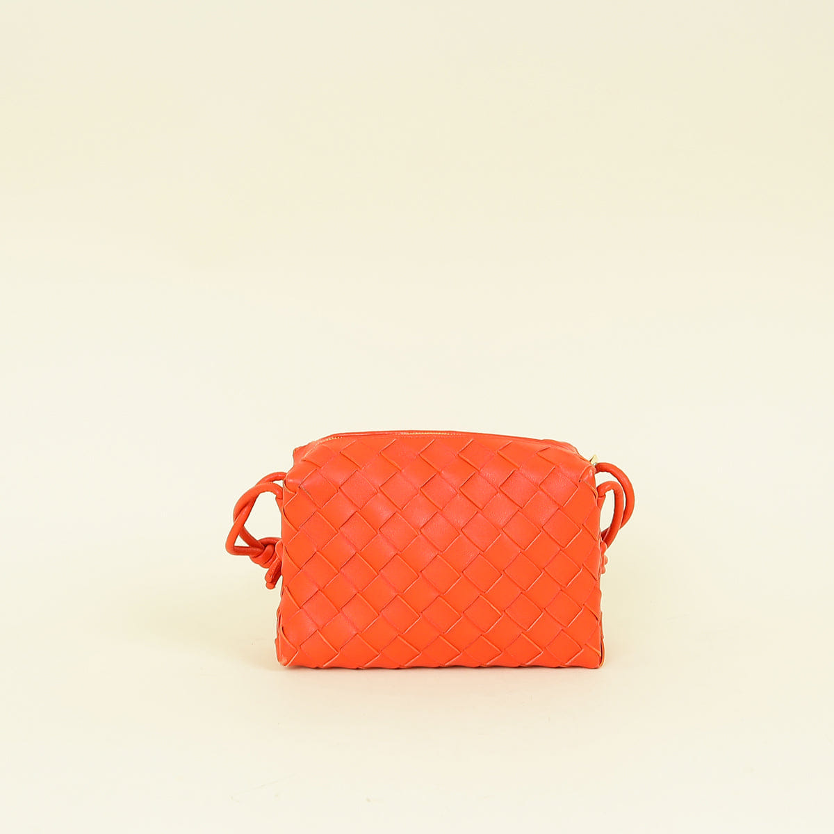 Bottega Veneta Orange Intrecciato Mini Loop Camera Bag
