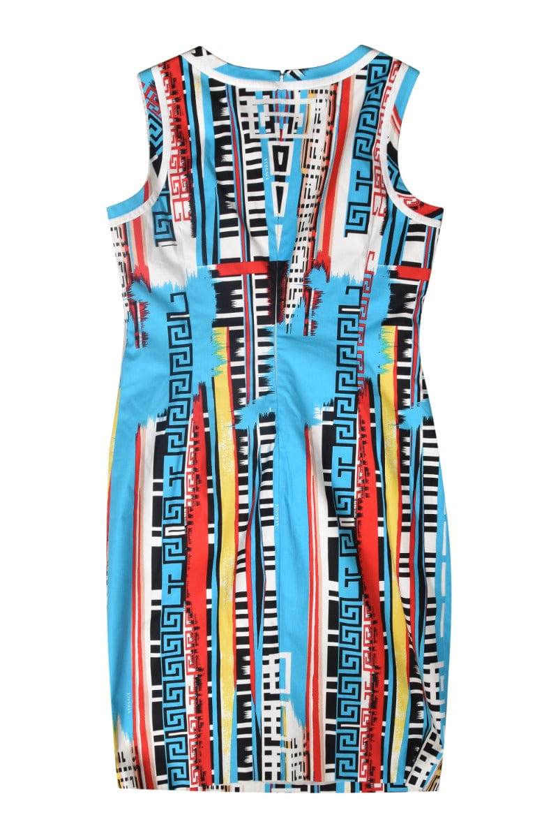 Versace Multicolor Printed Sleeveless Dress