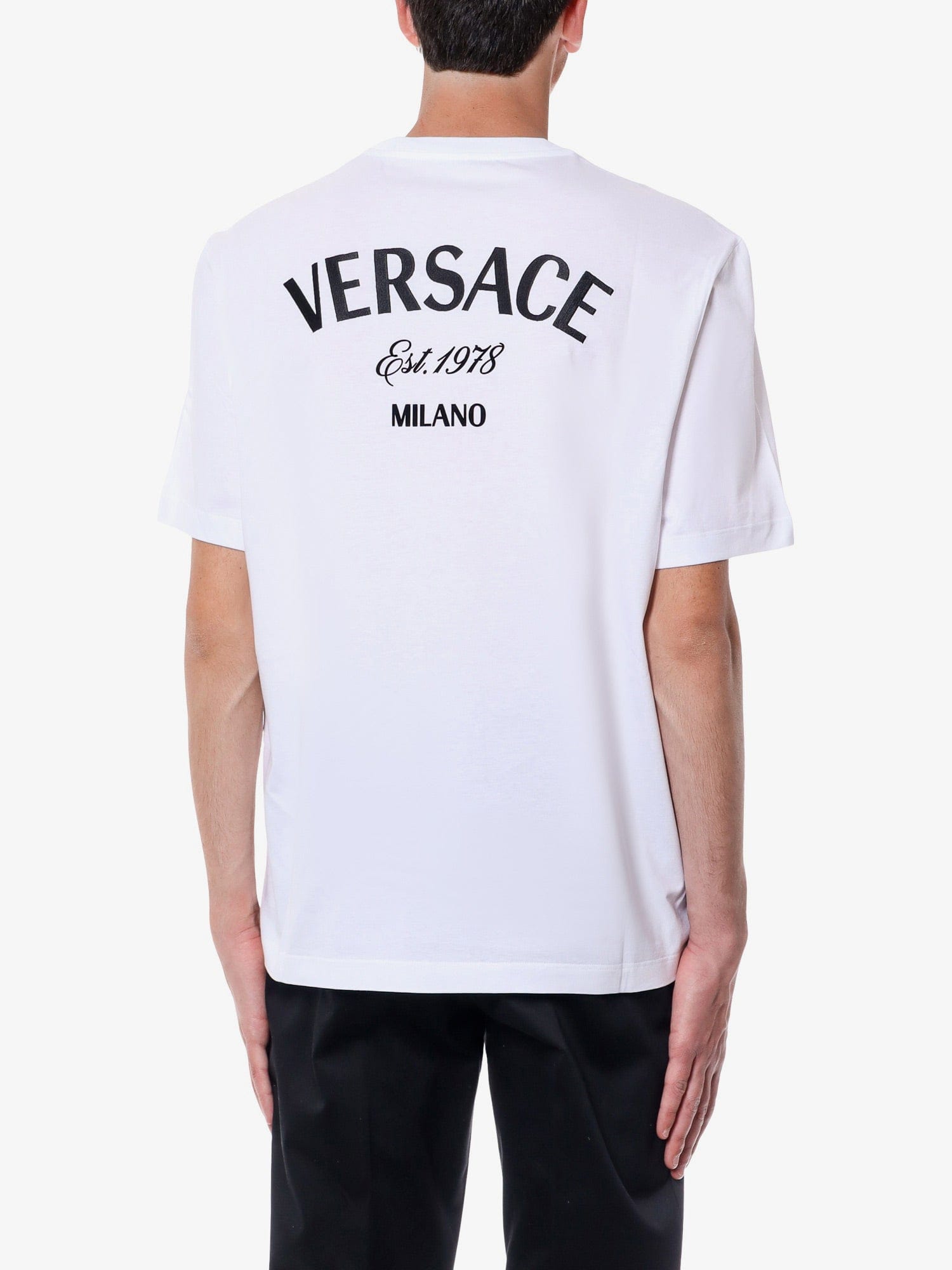 Versace Cotton jersey t - shirt with logo embroidery