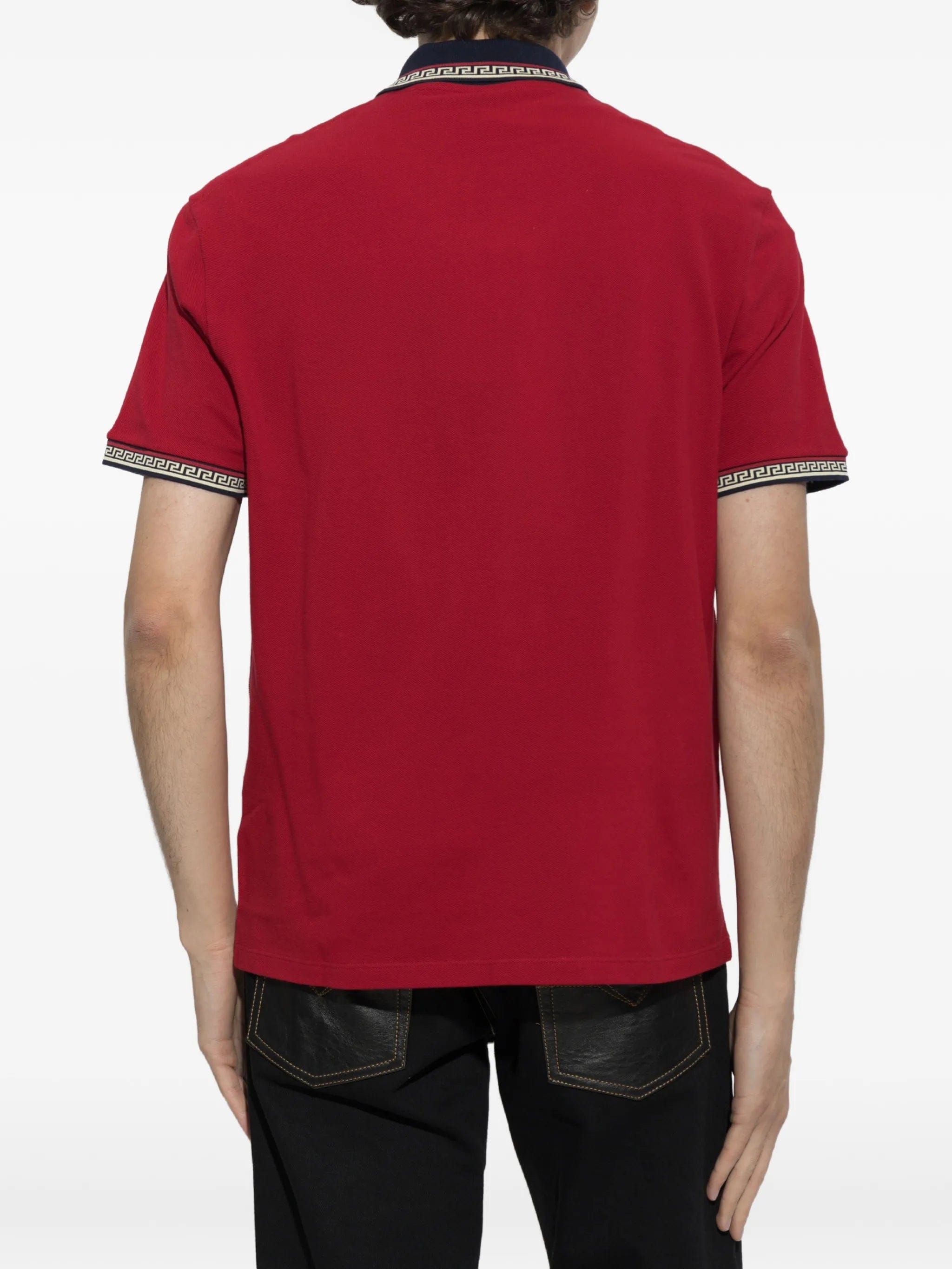 Versace Greca - trim embroidered polo shirt