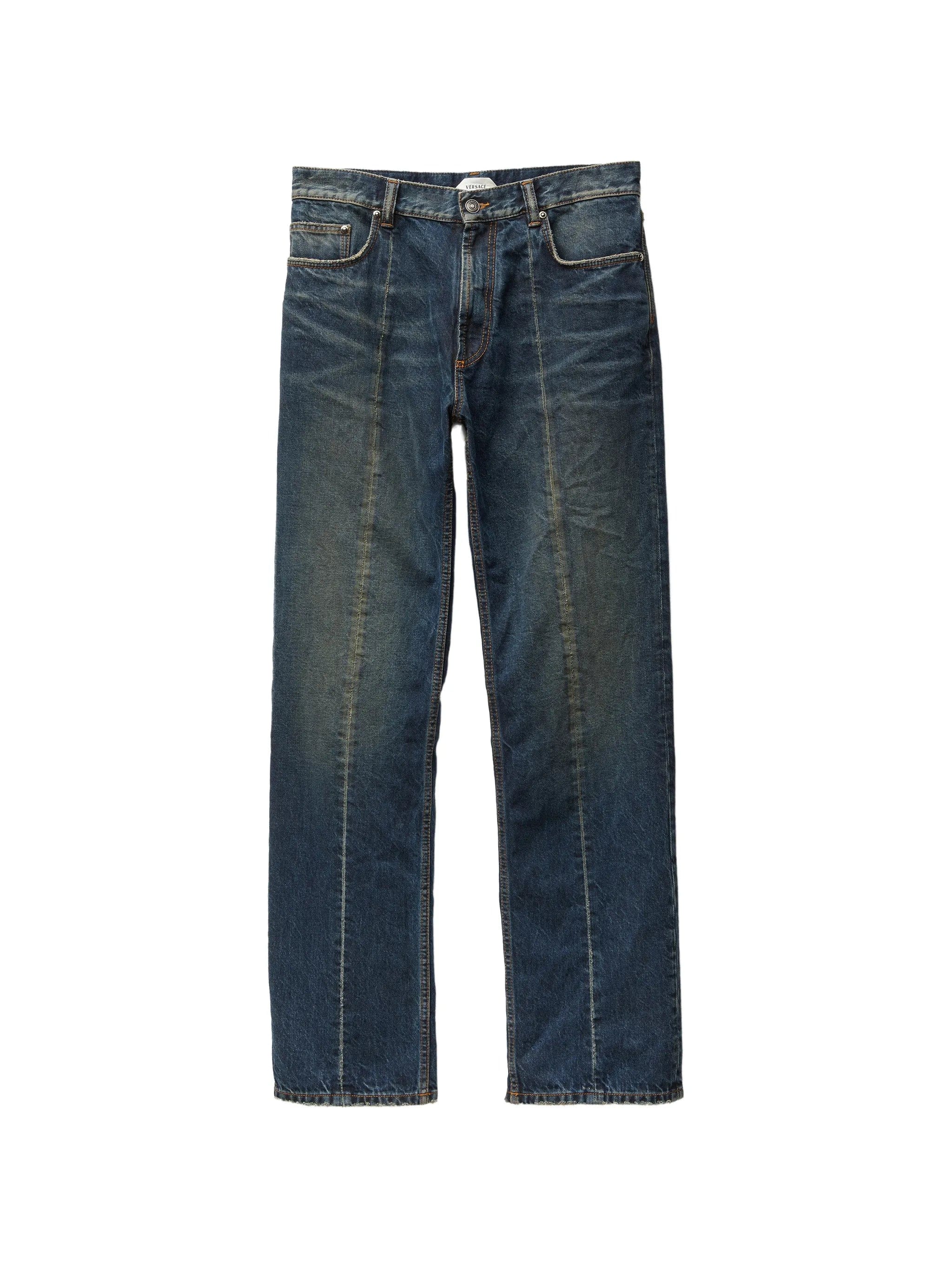Versace distressed straight jeans