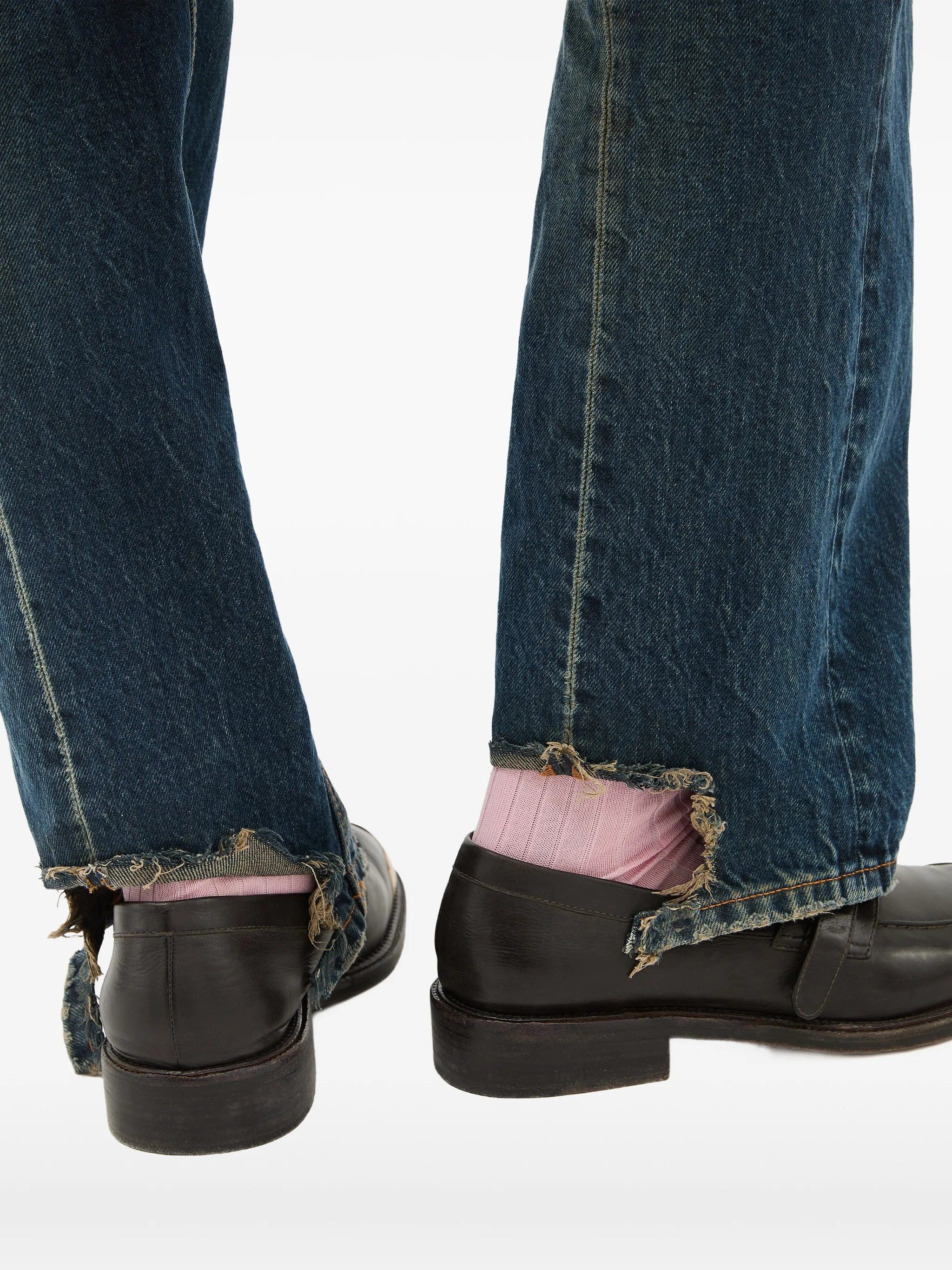 Versace distressed straight jeans