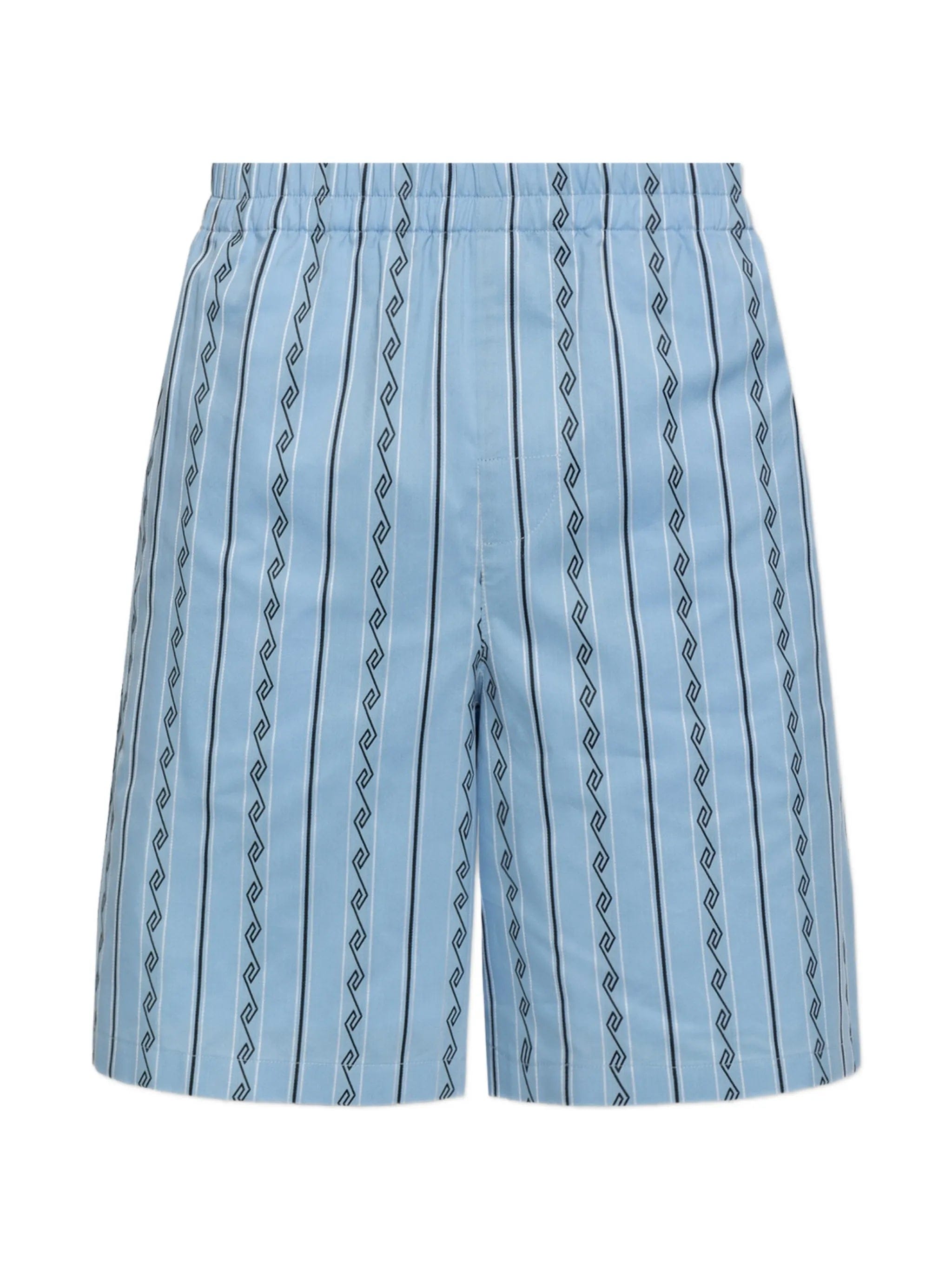 Versace Greca - pattern striped shorts