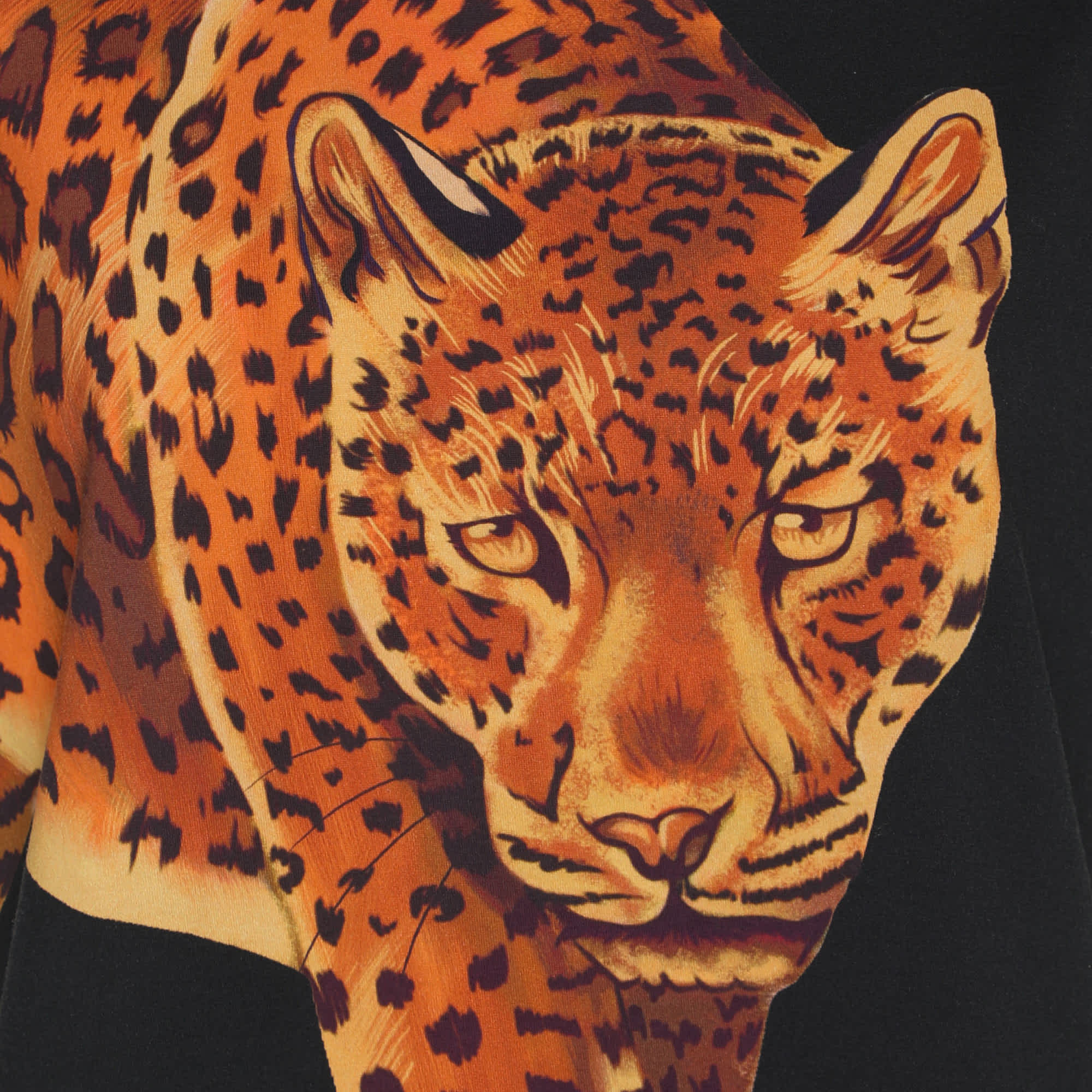Versace Multicolor Tiger Print Jersey T - Shirt
