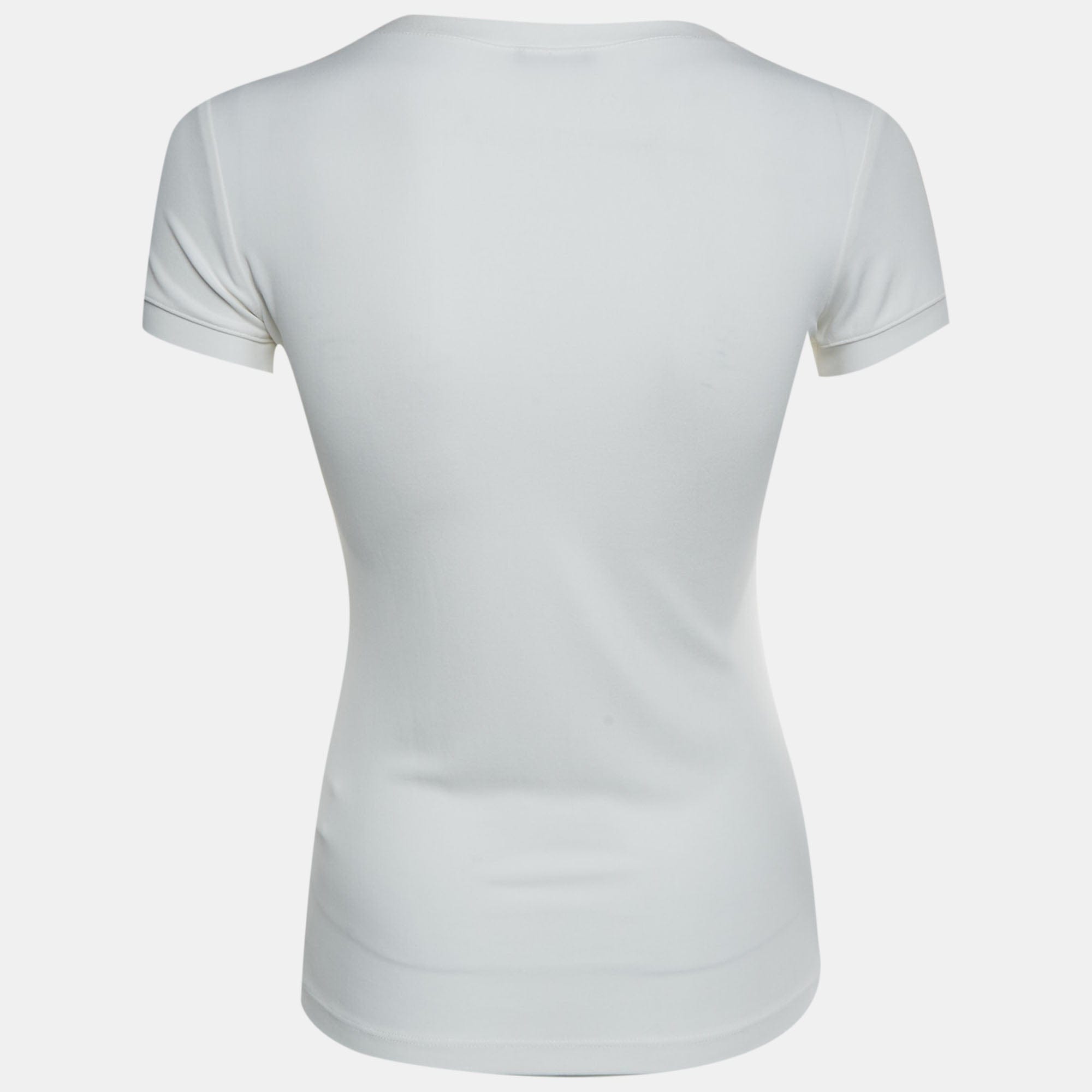 Versace White Medusa Studded Jersey T - Shirt