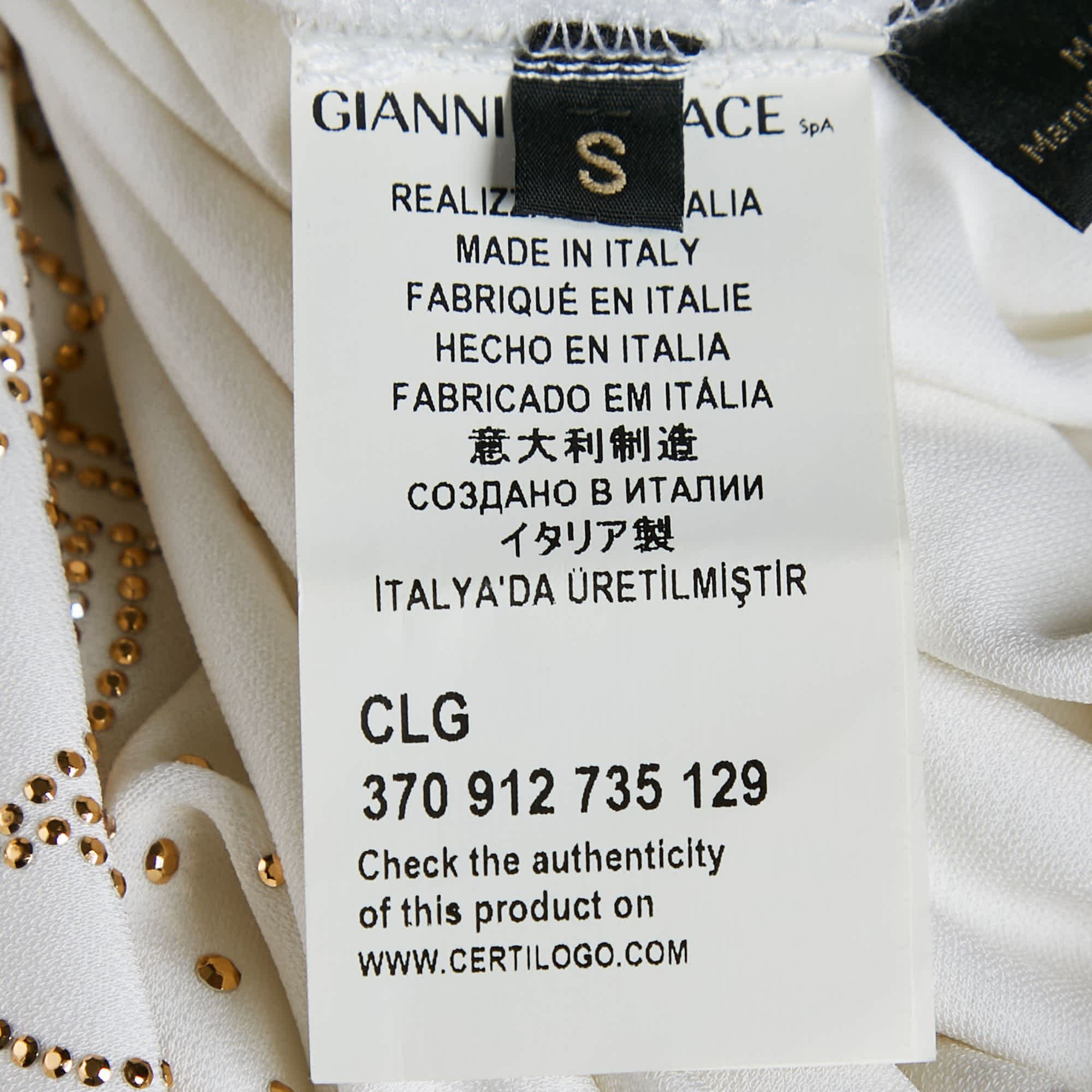 Versace White Medusa Studded Jersey T - Shirt