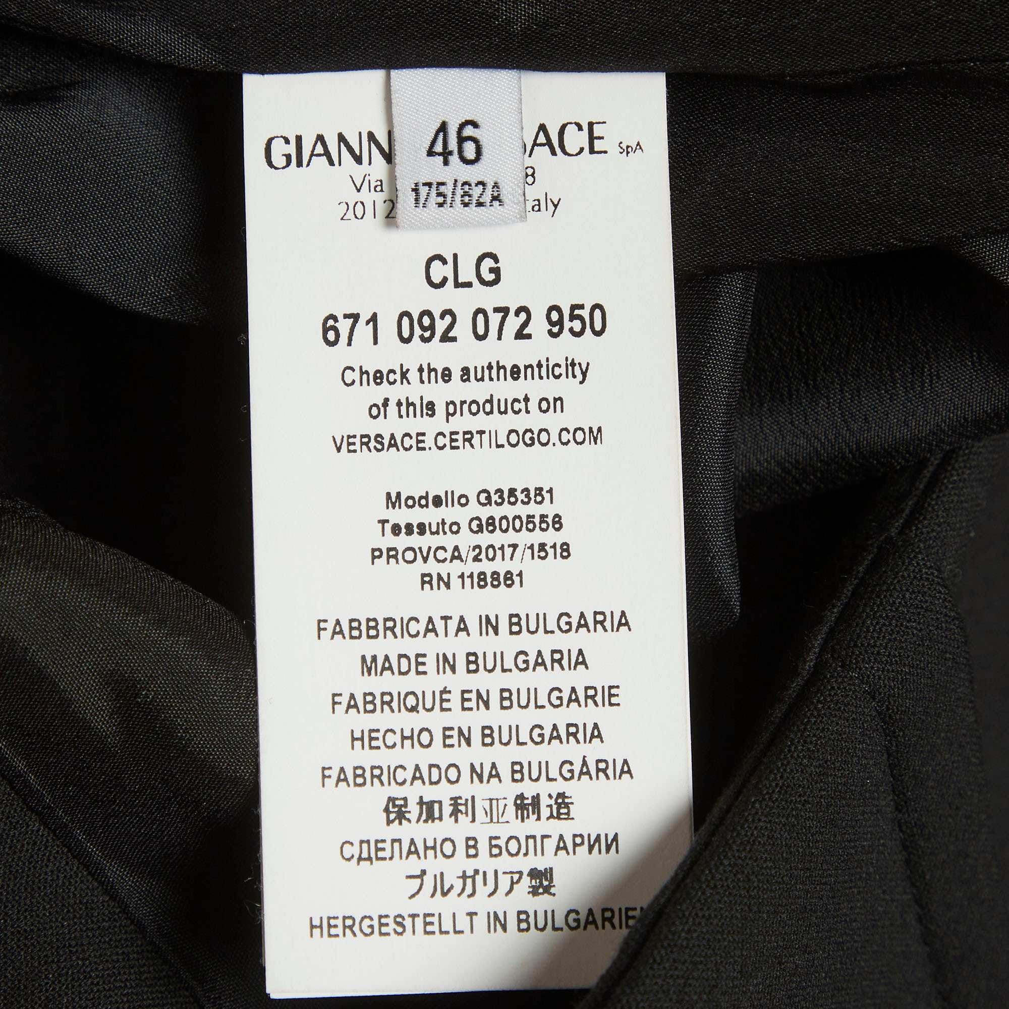 Versace Collection Black Cotton Blend High Rise Shorts
