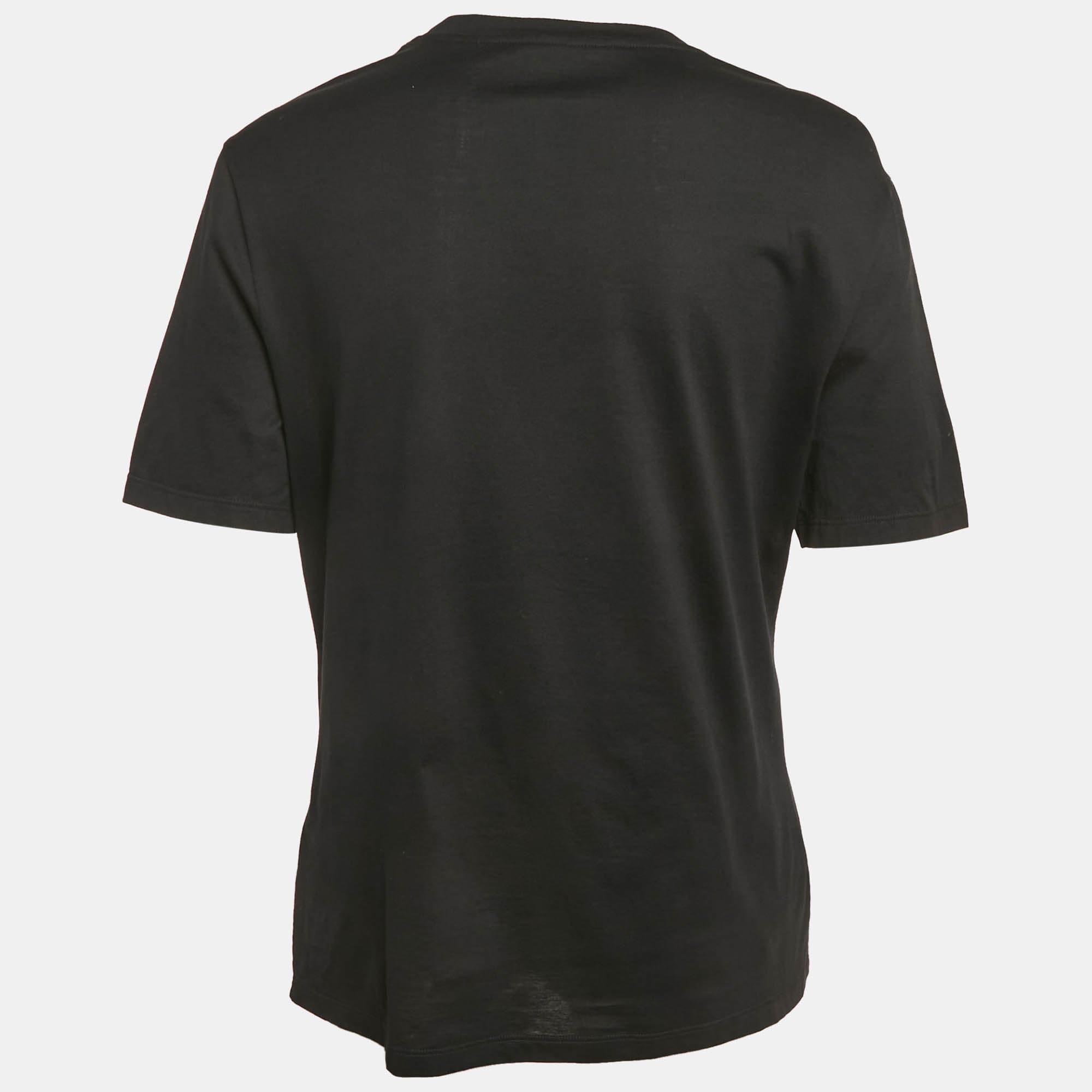 Versace Black Medusa Rhinestone Jersey T - Shirt