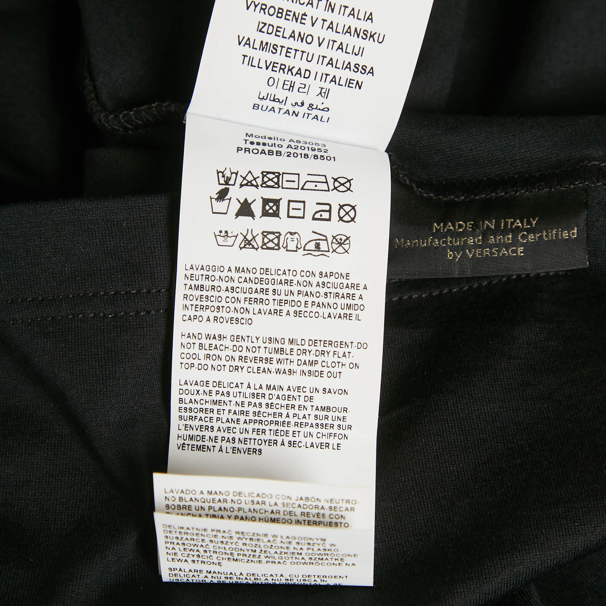 Versace Black Medusa Rhinestone Jersey T - Shirt