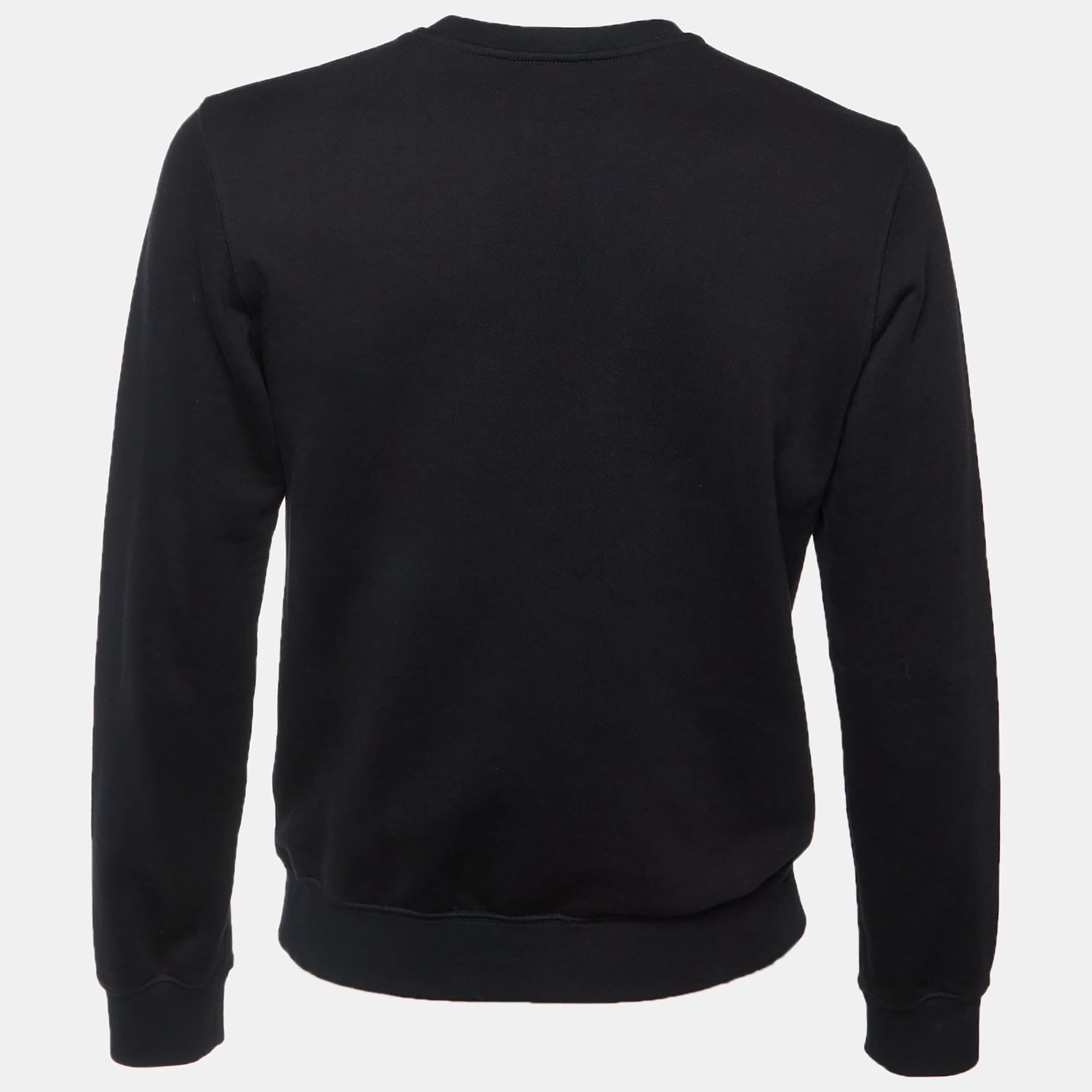 Versace Black Printed Cotton Crewneck Sweatshirt