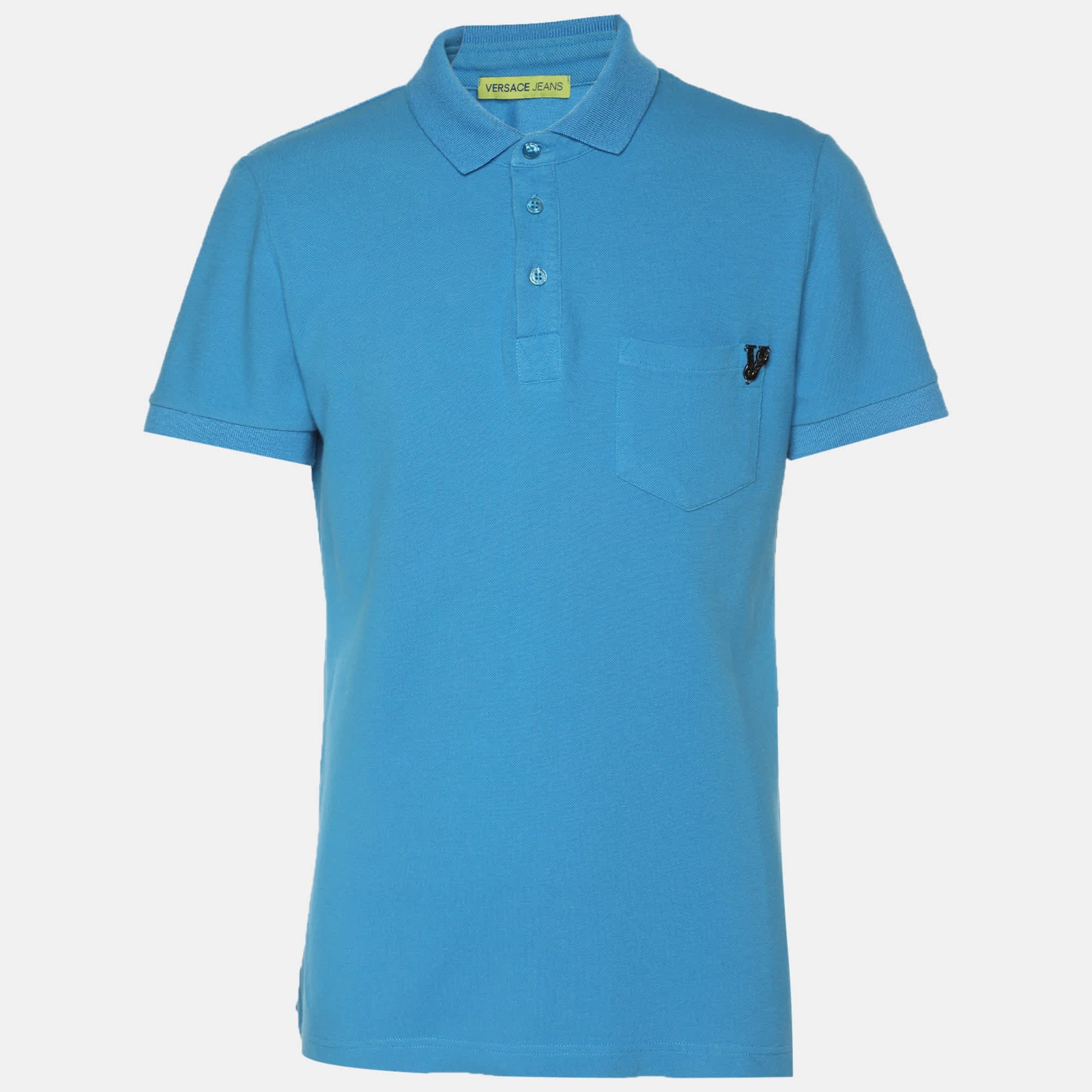 Versace Jeans Blue Knit Logo T - Shirt