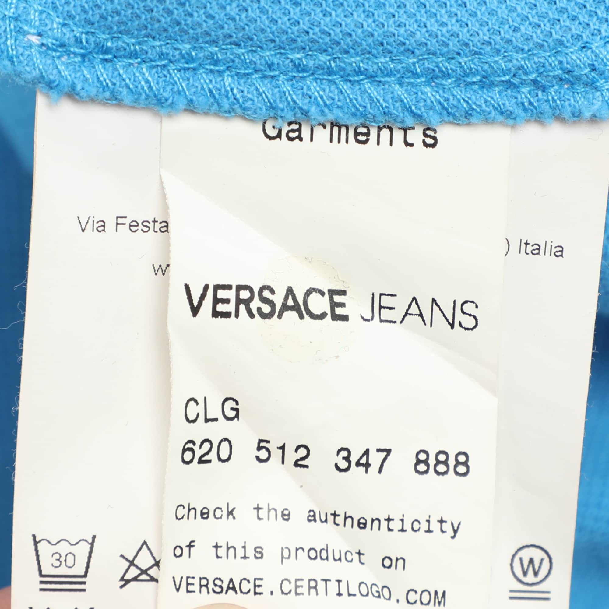 Versace Jeans Blue Knit Logo T - Shirt