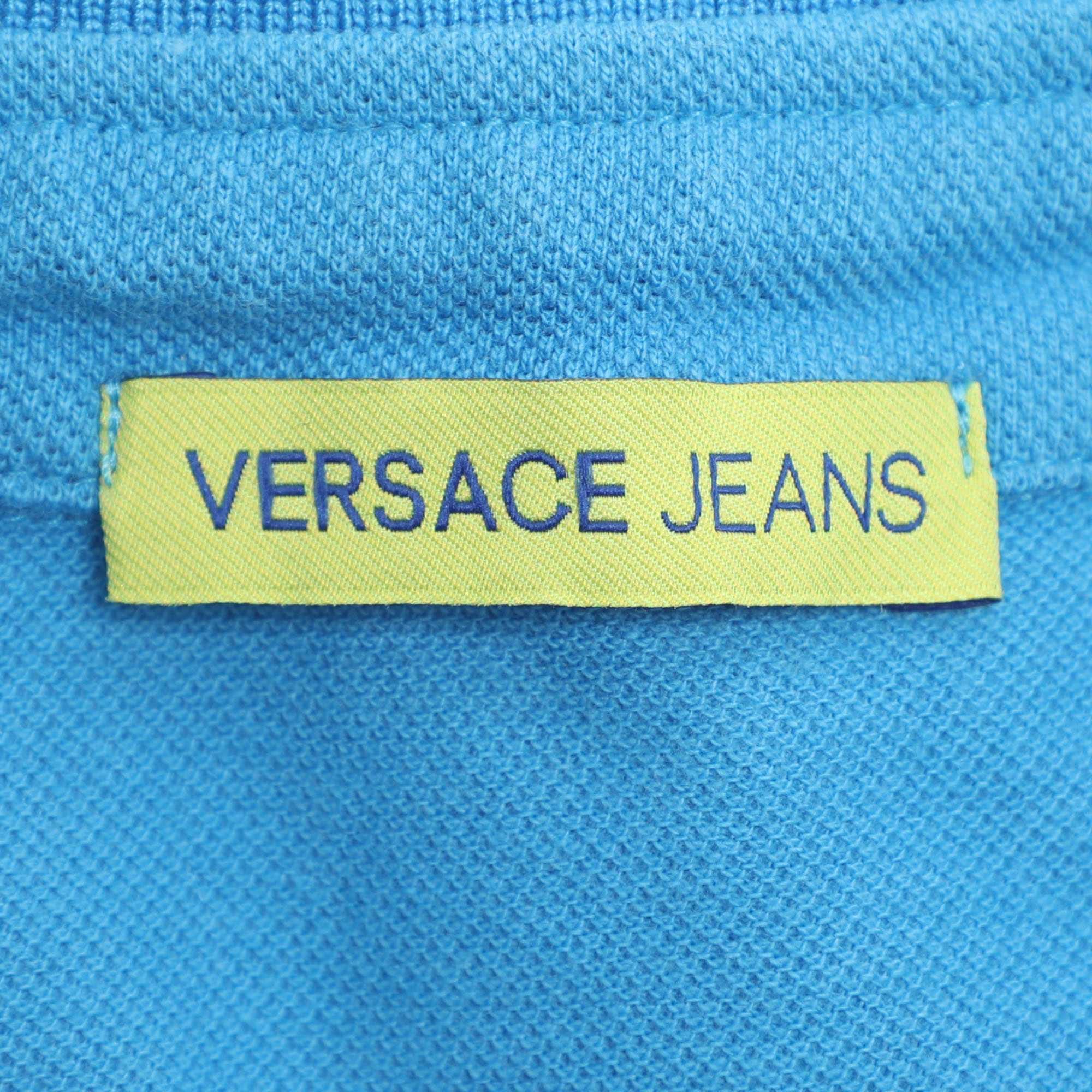 Versace Jeans Blue Knit Logo T - Shirt