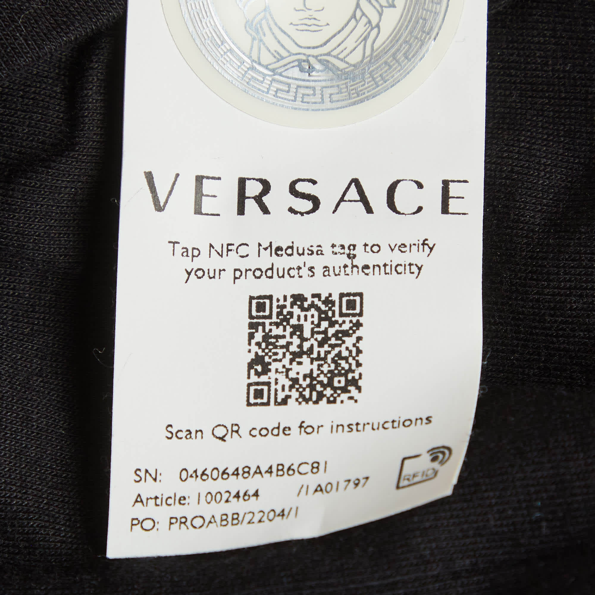 Versace Black Medusa Smiley Print Jersey Graphic T - Shirt