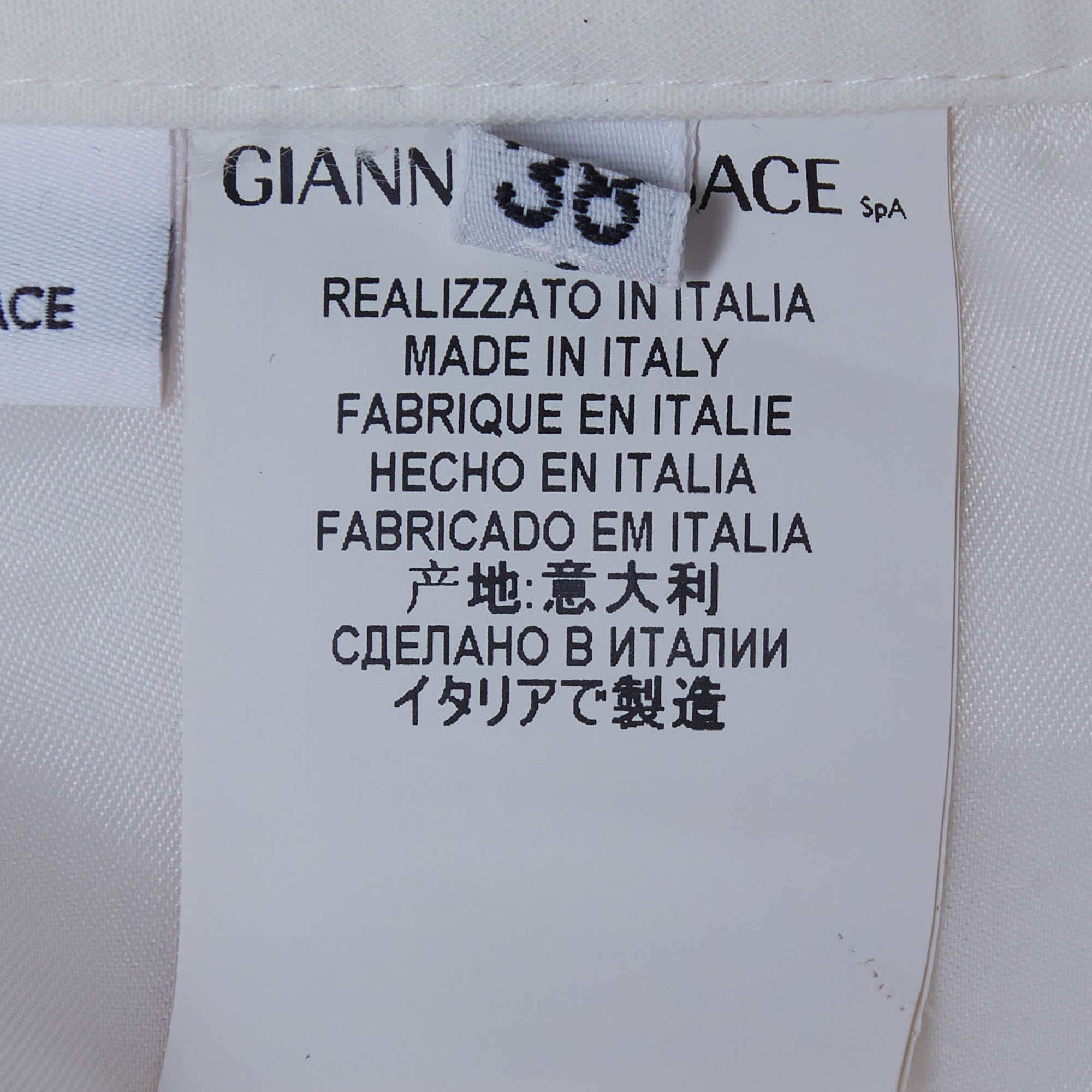Versace Off - White Cotton Blend Straight Fit Pants