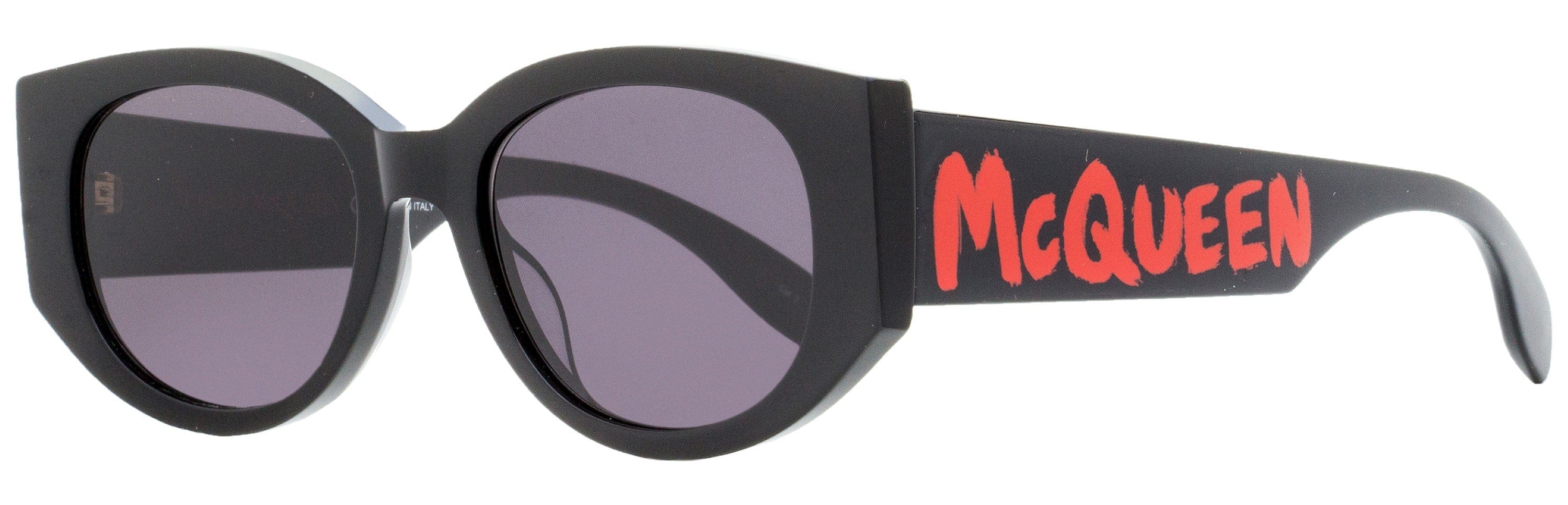 Alexander McQueen Graffiti Logo Sunglasses AM0330S 002 Black/Red 54 mm 30