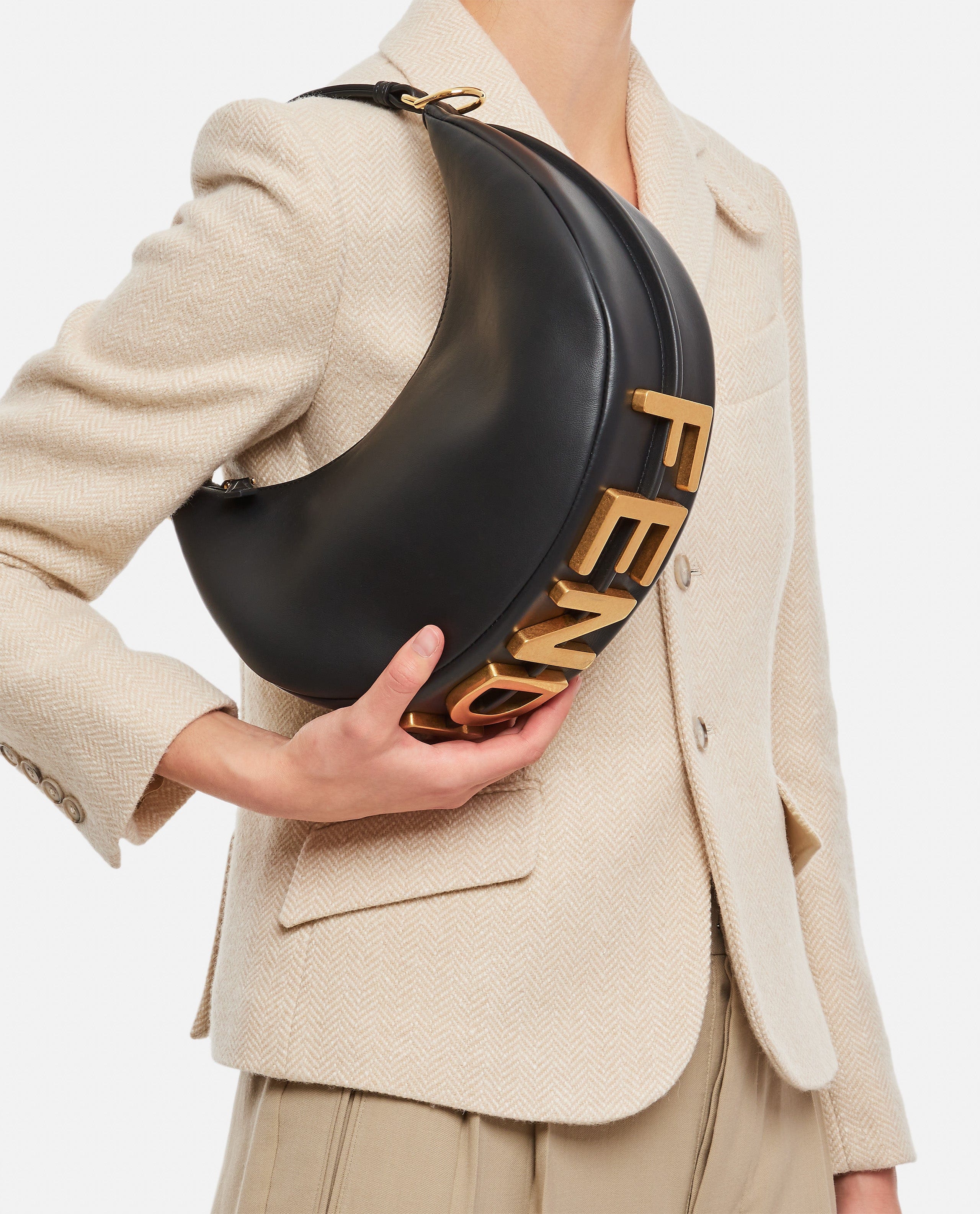 Fendi BORSA A TRACOLLA FENDIGRAPHY IN PELLE PICCOLA