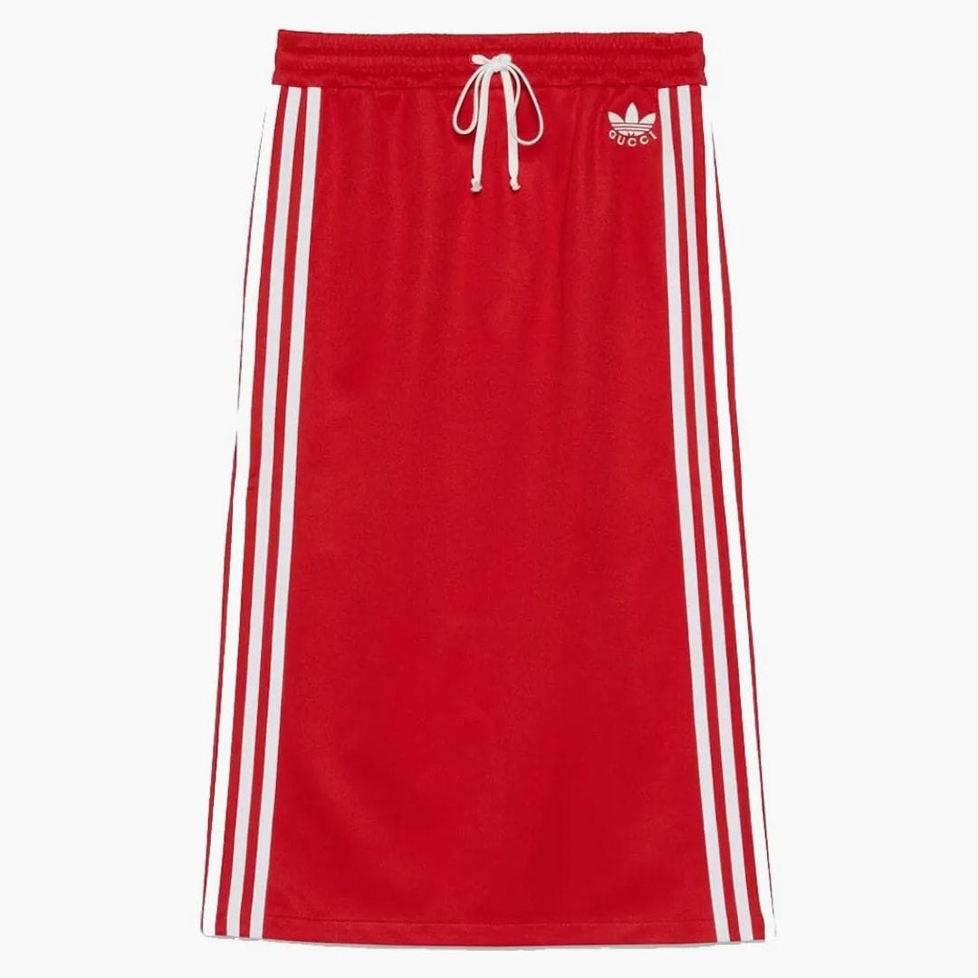 Gucci x Adidas Cotton Jersey Skirt Bright Red