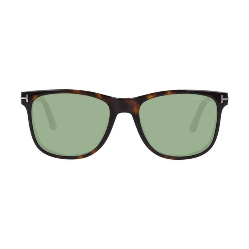 Tom Ford Sunglasses Square Full Rim, Dark Havana Frame and Green Lens FT110452N