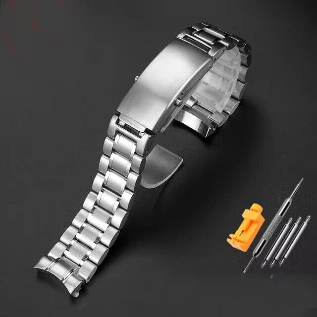 Omega 20 mm Stainless Steel Omega Seamaster Strap Bracelet Silver Watch Band - 5 Beads