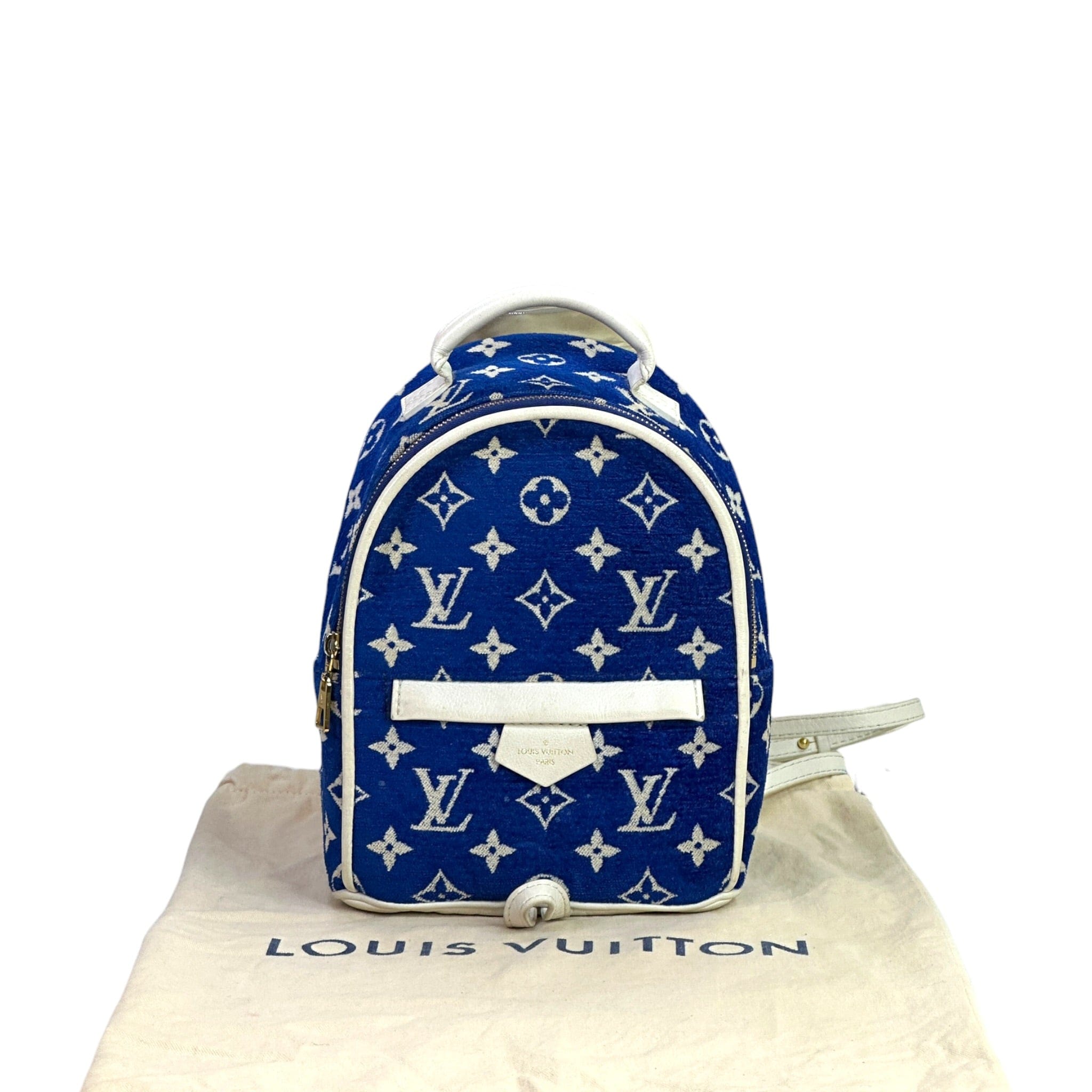 Louis Vuitton Palm Springs Backpack Mini Blue Velvet Monogram Jacquard