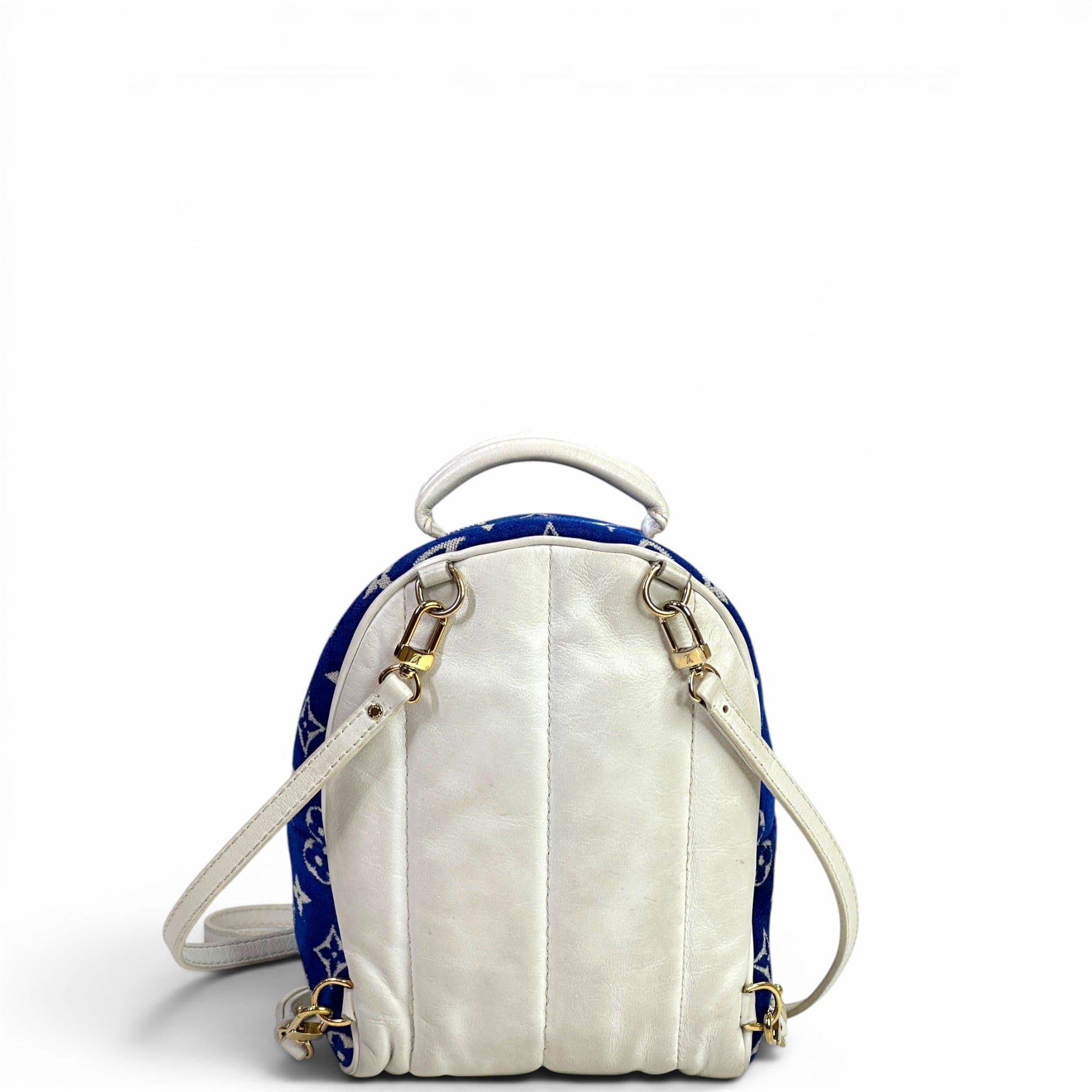 Louis Vuitton Palm Springs Backpack Mini Blue Velvet Monogram Jacquard