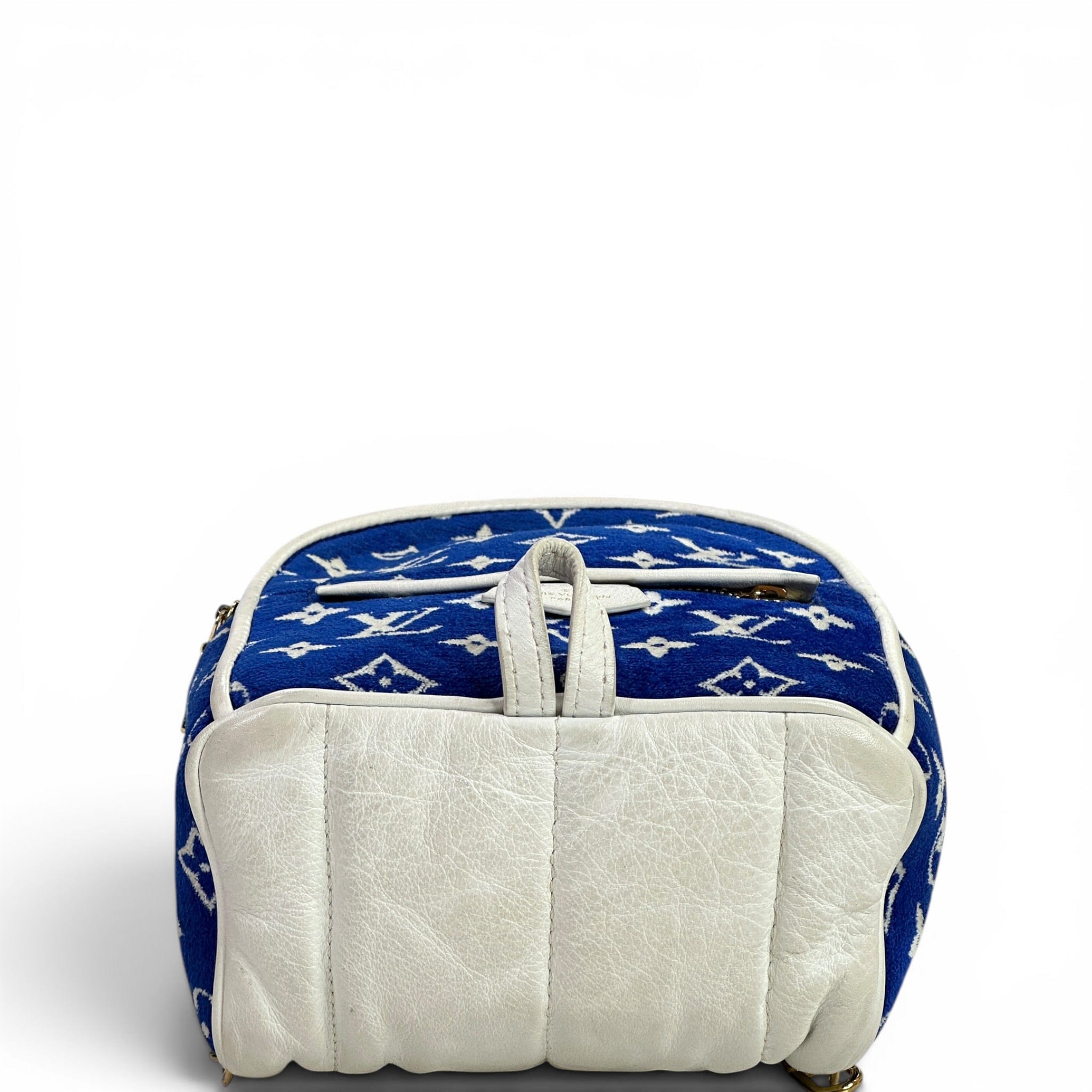 Louis Vuitton Palm Springs Backpack Mini Blue Velvet Monogram Jacquard