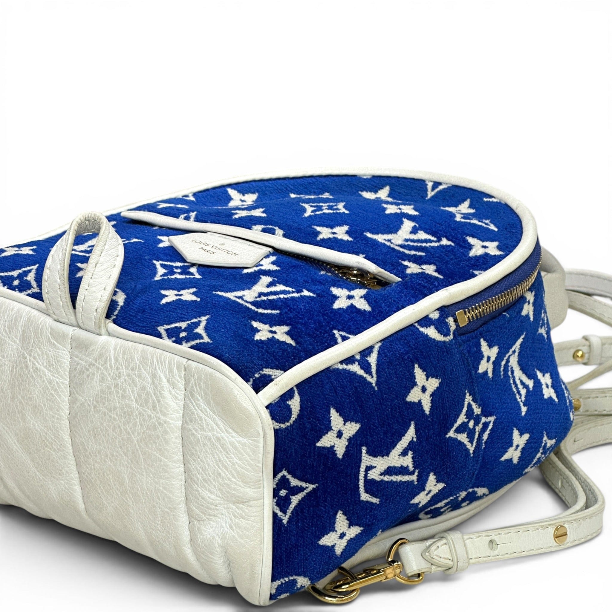 Louis Vuitton Palm Springs Backpack Mini Blue Velvet Monogram Jacquard