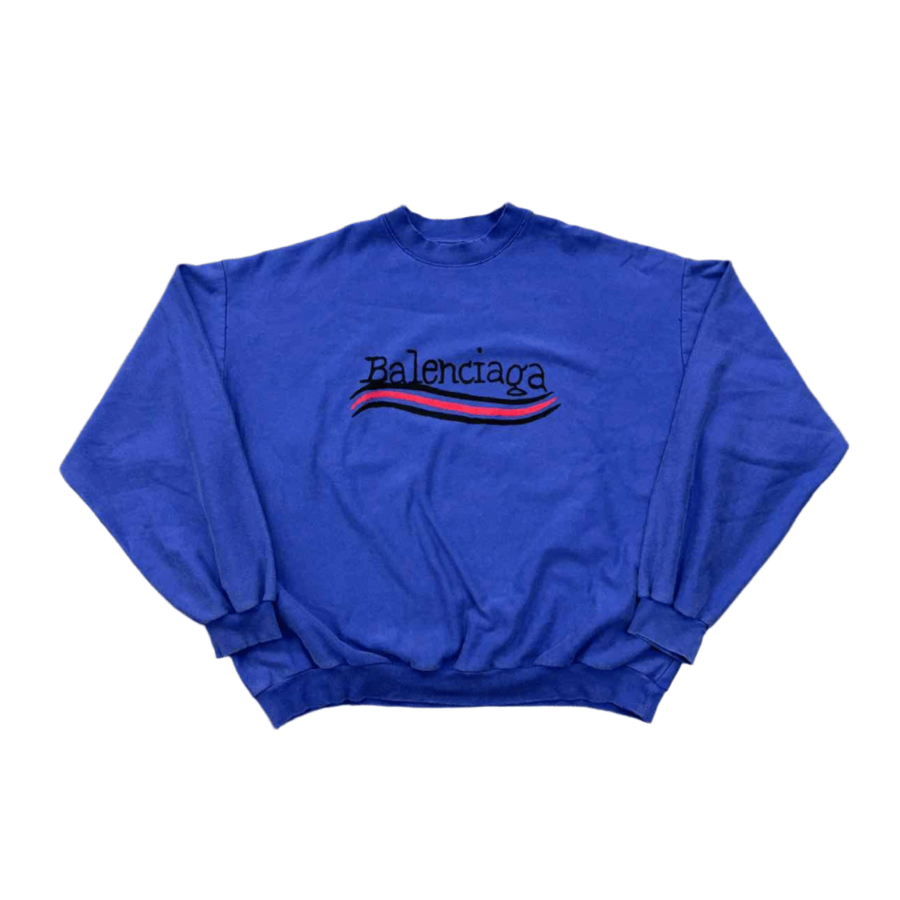 Balenciaga Crewneck Sweater GRAFFITI COLA Blue New Size 2
