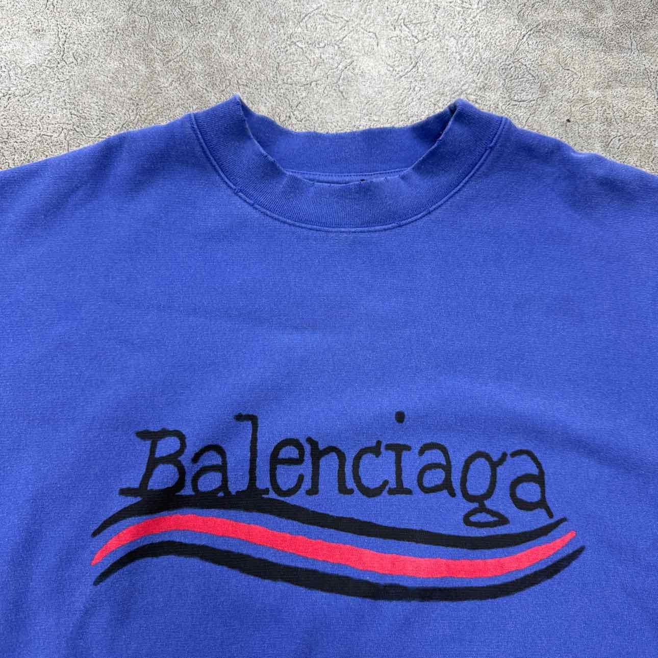Balenciaga Crewneck Sweater GRAFFITI COLA Blue New Size 2