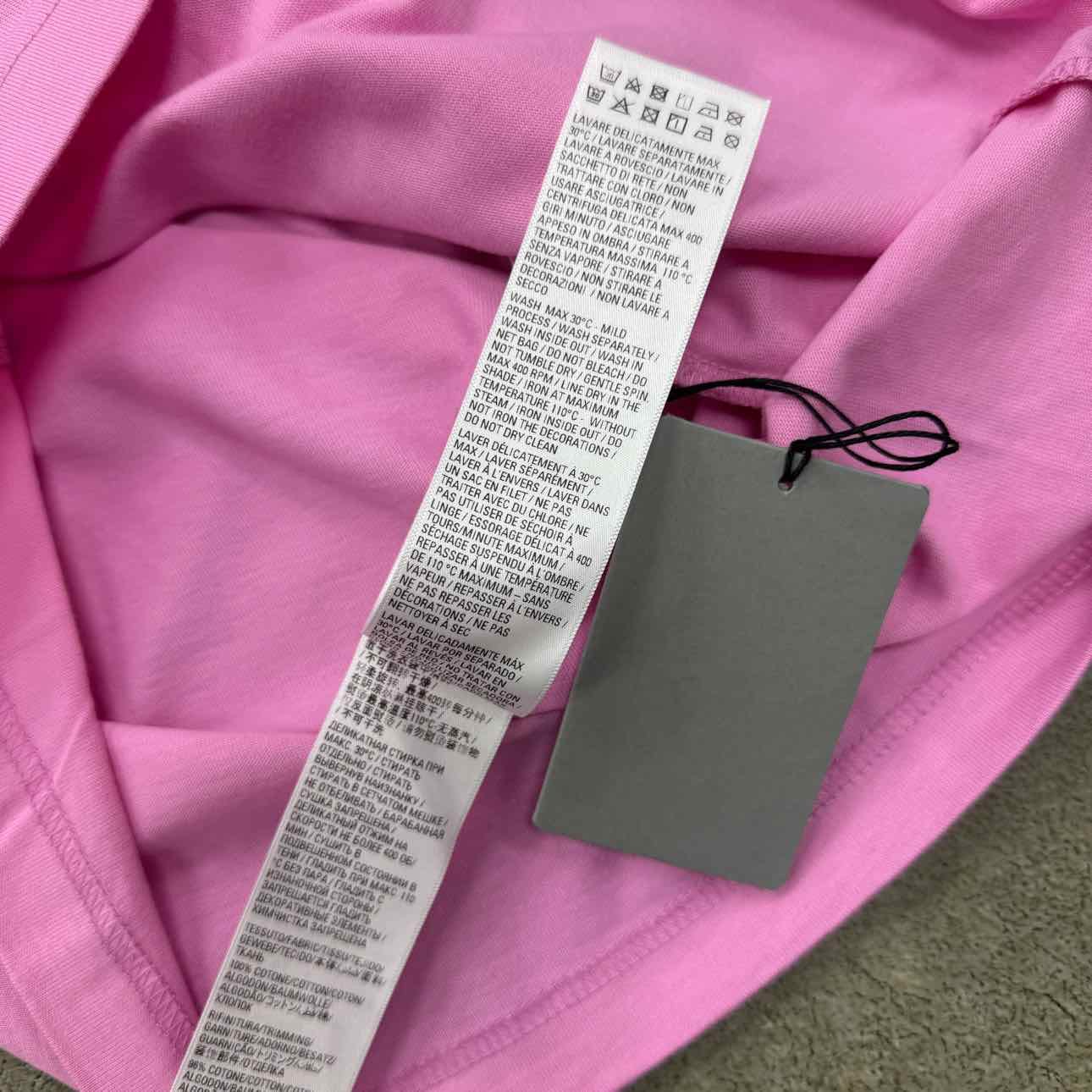 Balenciaga T - Shirt PARIS DIAMOND Pink New Size M
