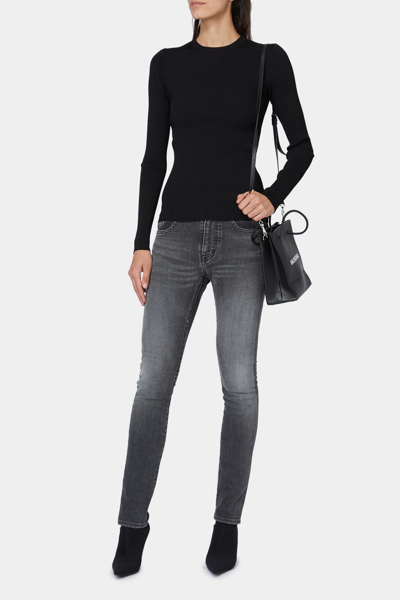 Balenciaga Jean en coton gris