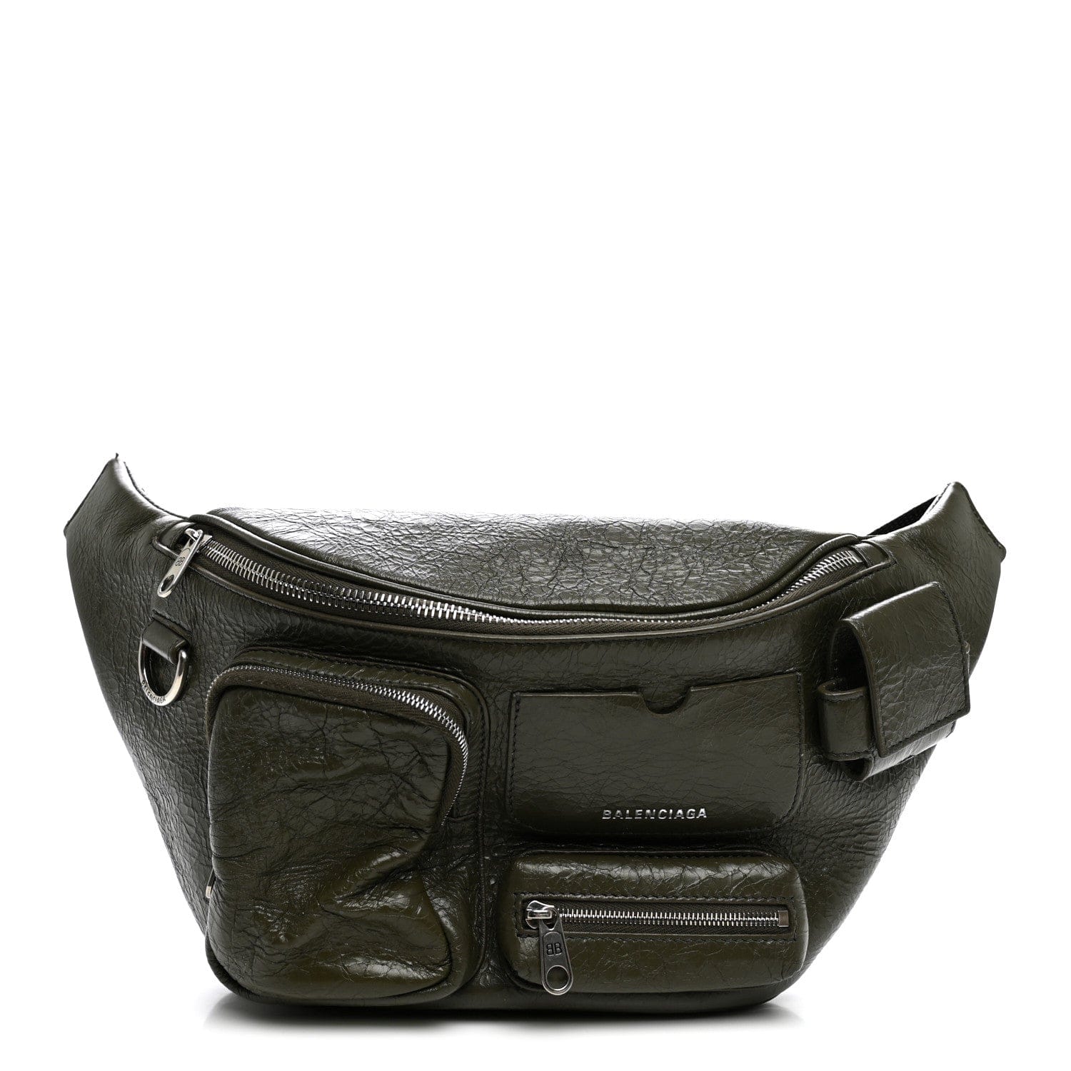 Balenciaga Agneau Arena Superbusy Belt Bag Khaki