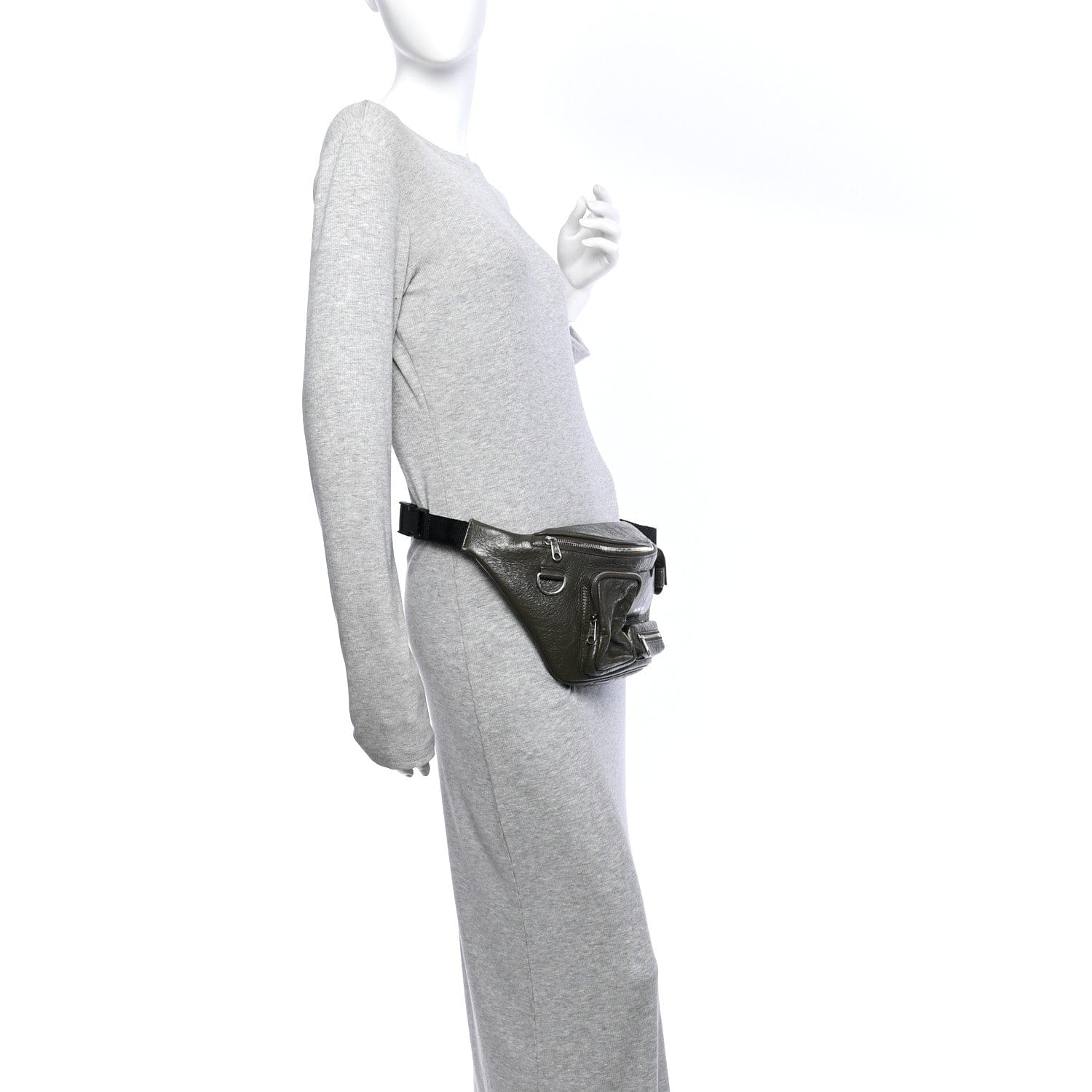 Balenciaga Agneau Arena Superbusy Belt Bag Khaki