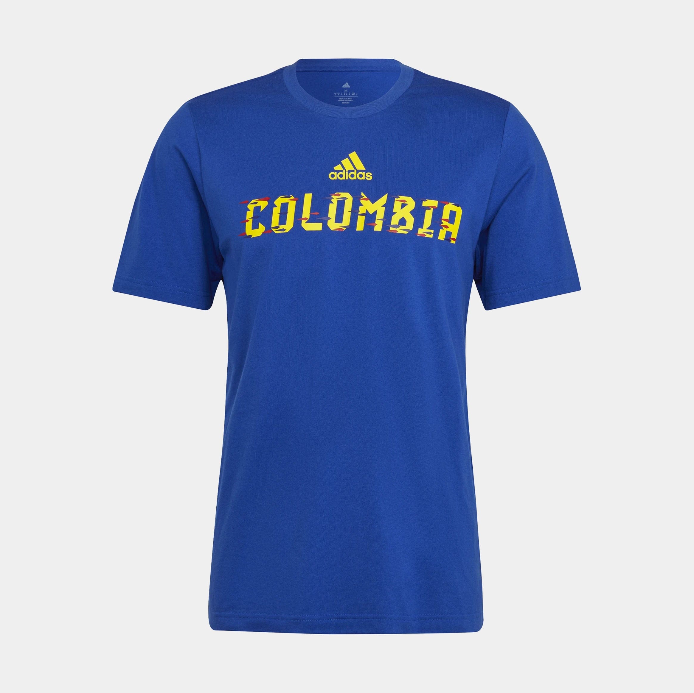 adidas Fifa World Cup 2022 Colombia Mens Short Sleeve Shirt (Blue)