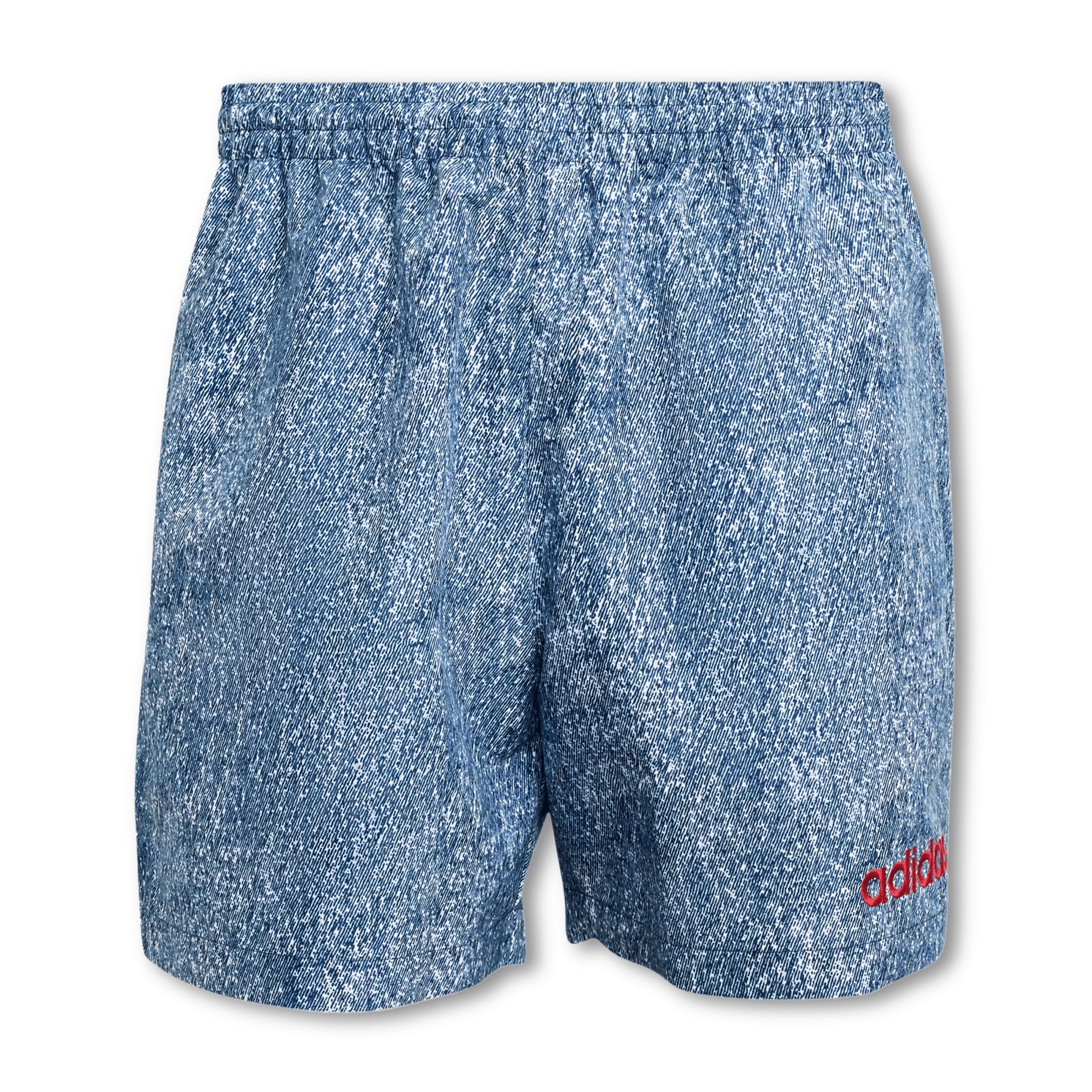 adidas Men's Denim Graphic Shorts White/Dark Blue