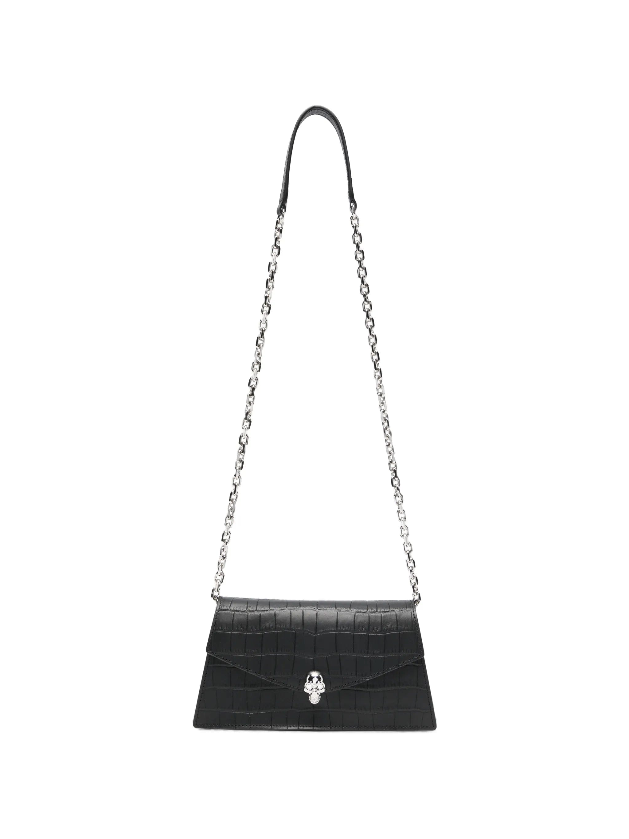 Alexander McQueen Skull crocodile - effect shoulder bag