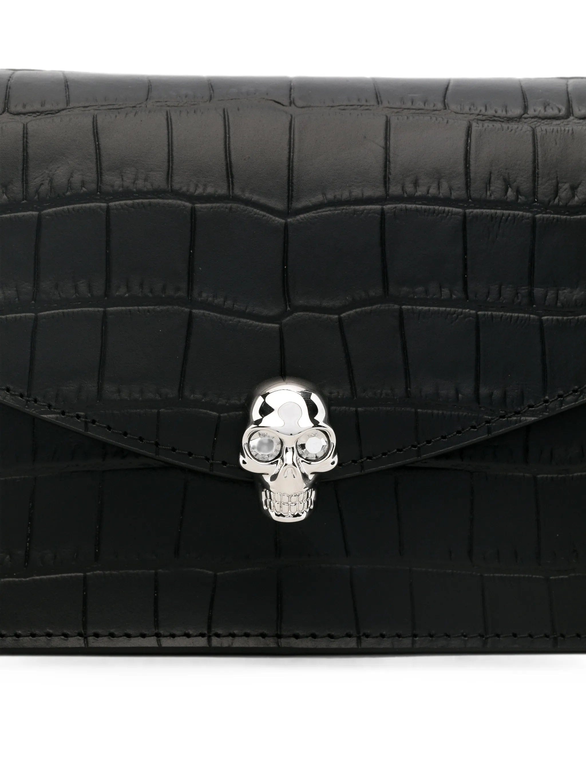 Alexander McQueen Skull crocodile - effect shoulder bag