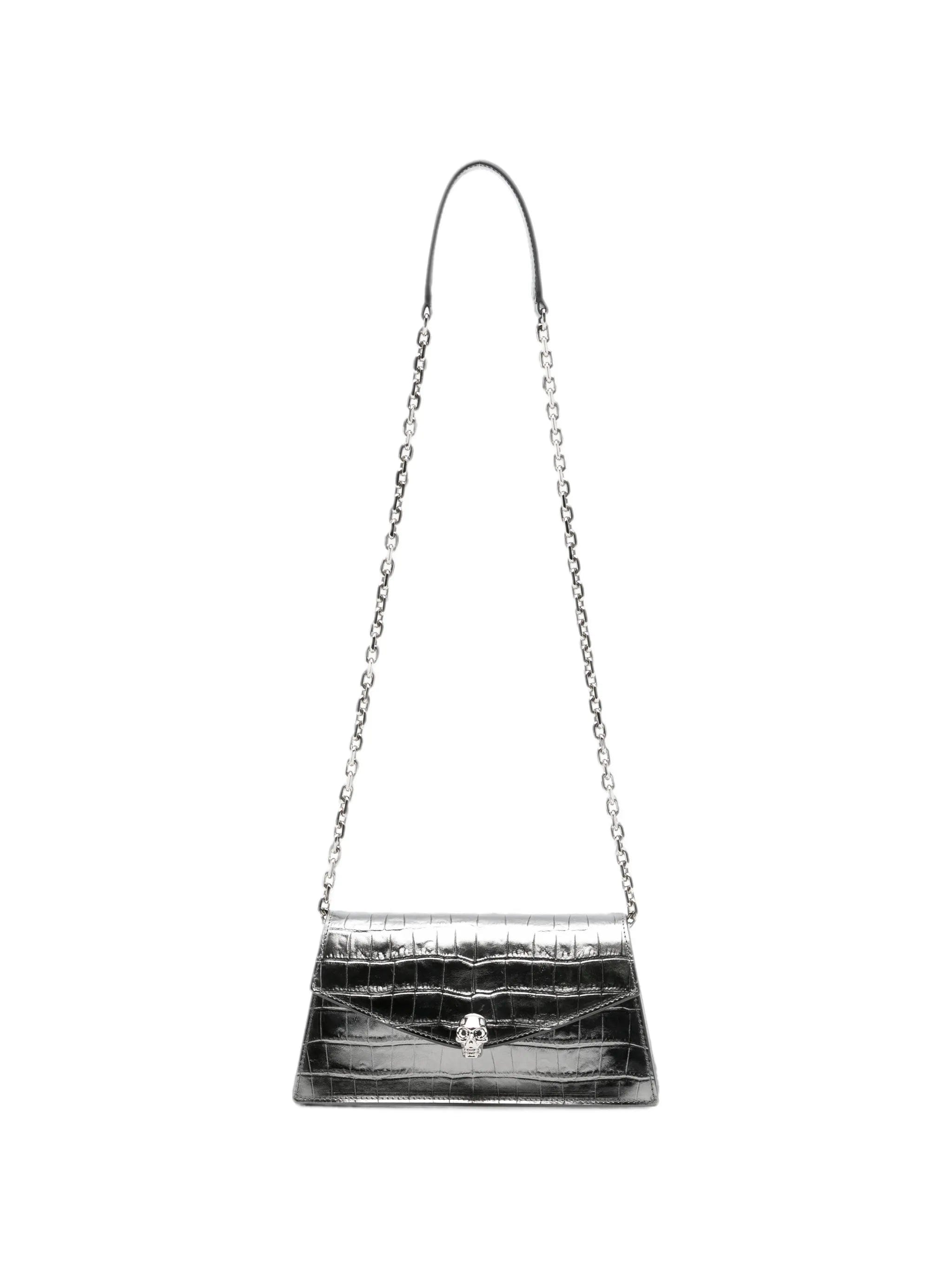 Alexander McQueen mini Skull croc - effect shoulder bag