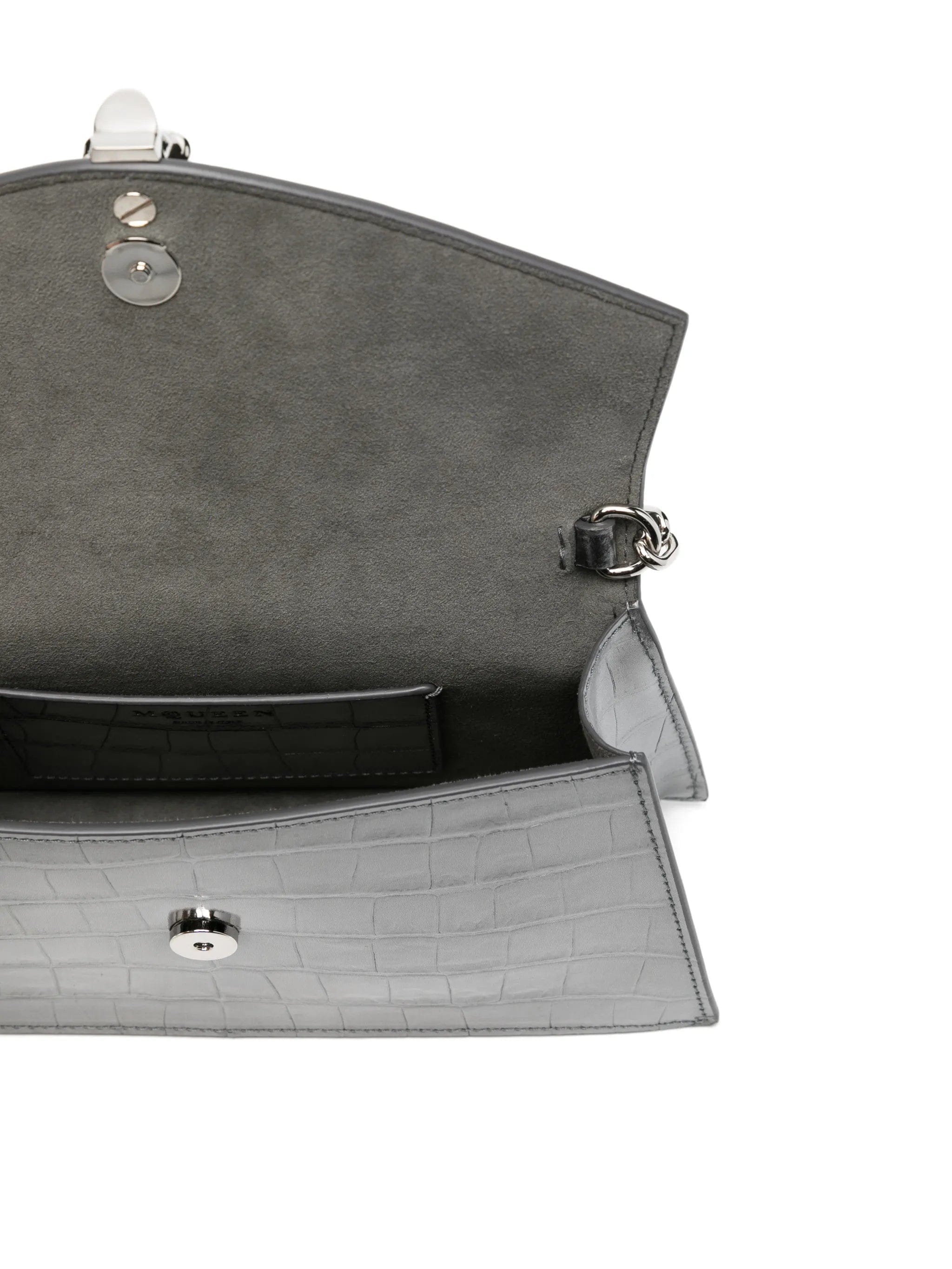 Alexander McQueen mini Skull croc - effect shoulder bag